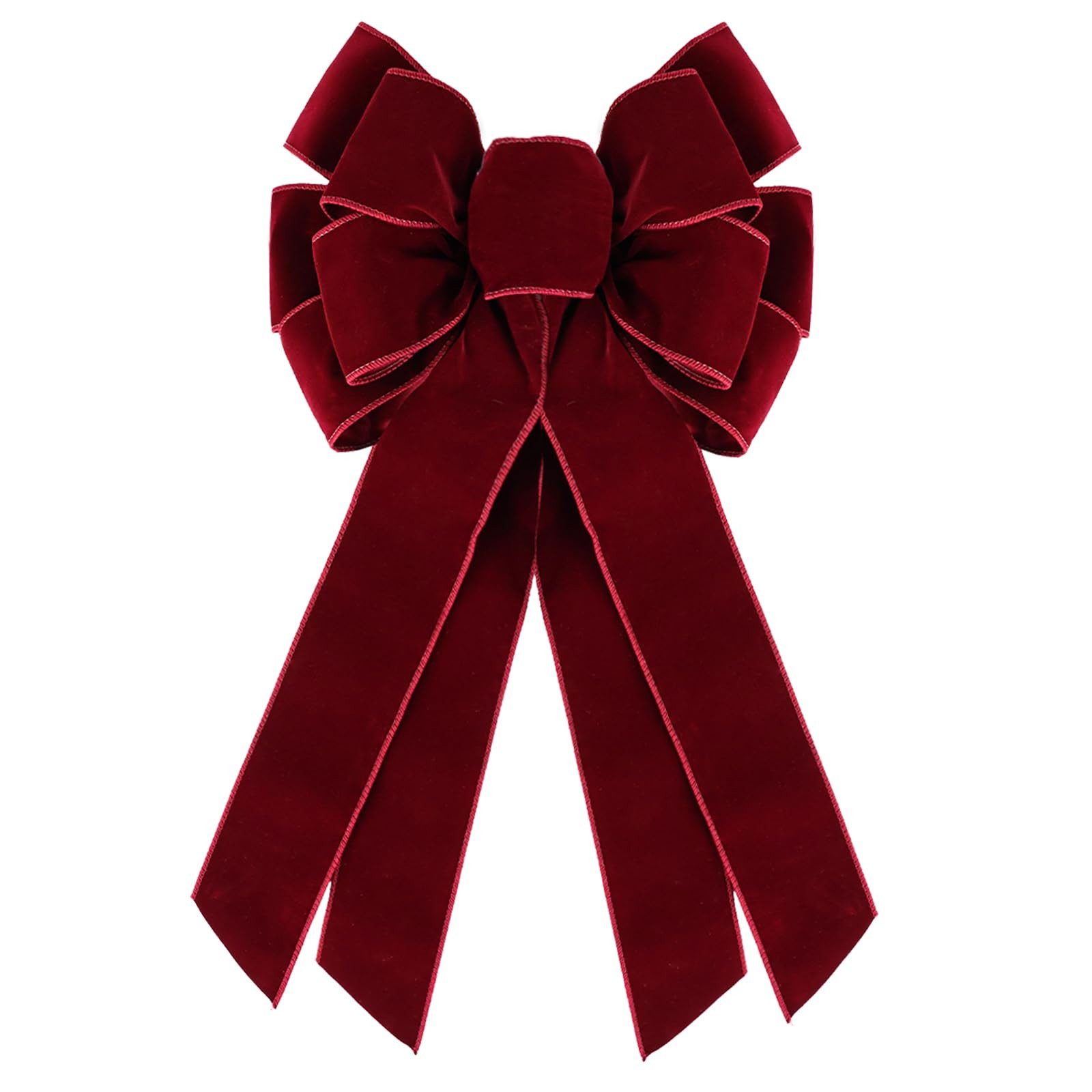 Bomiclss Weihnachtsbaumschleife Rote Kunstsamtschleife, Große,für Weihnachten und Geschenke (1-tlg), 28cm*51cm,Schleife für Kranz, Tür, Baum & Girlande