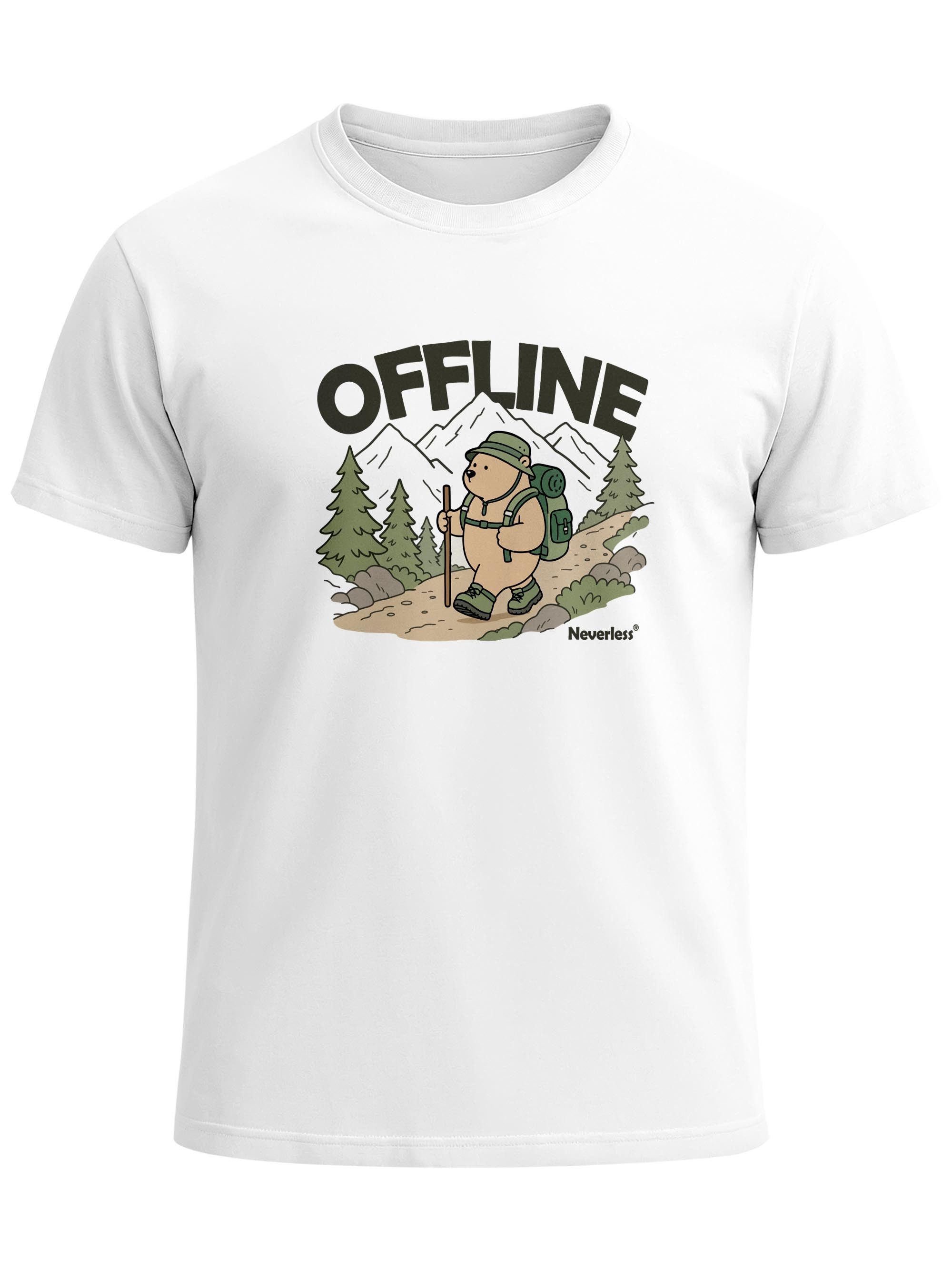 Neverless Print-Shirt Herren T-Shirt Frontprint - Hike Adventure Bear - Baumwollshirt mit Print – Bild 2 von 5