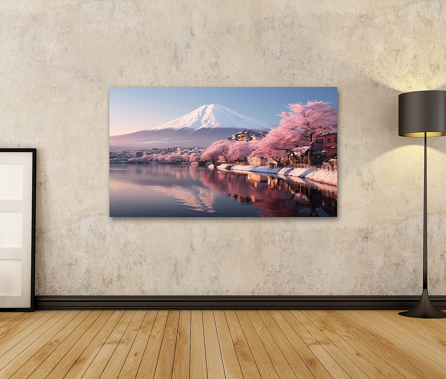 islandburner Leinwandbild Schöne Fuji Berg Kirschblüten günstig online kaufen