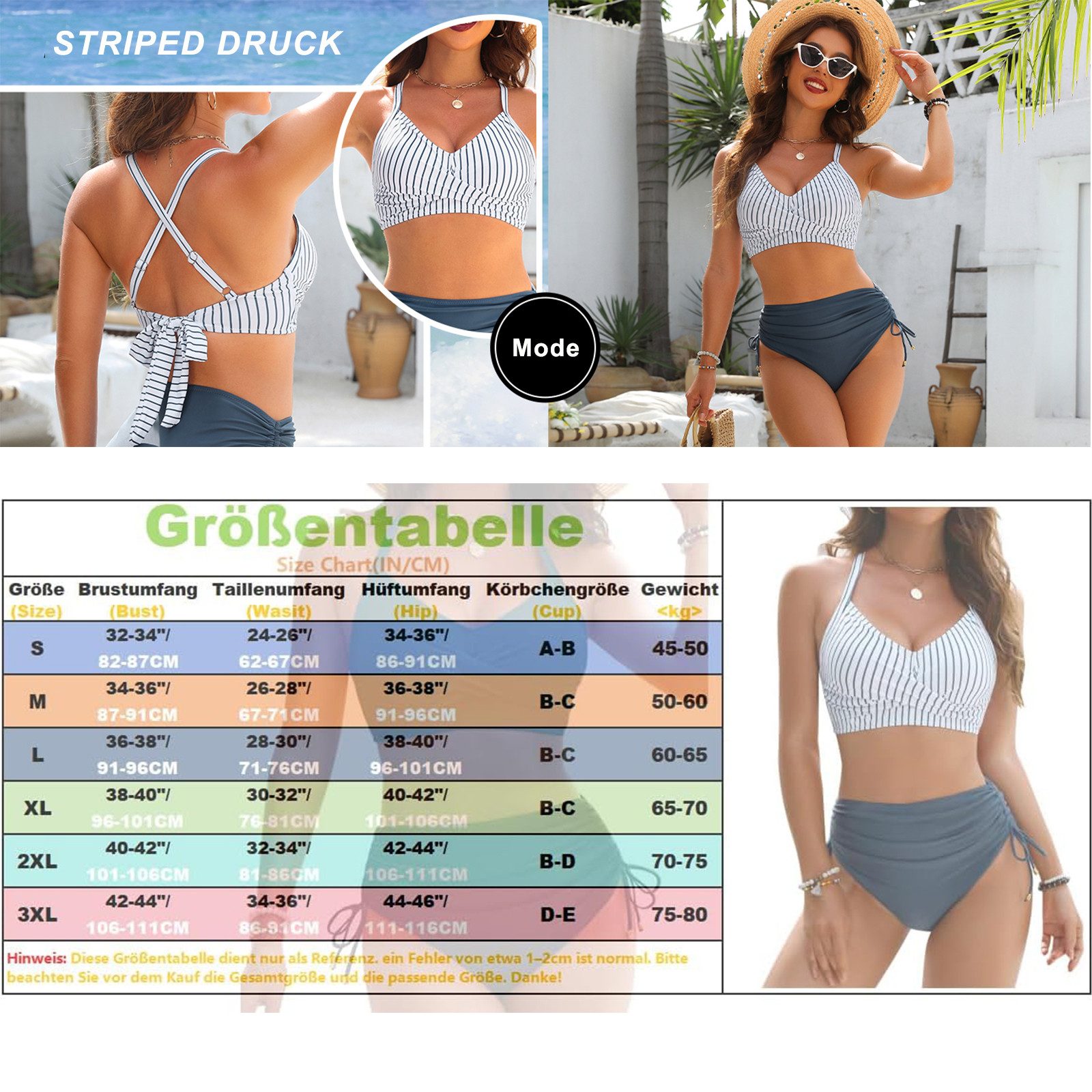 HOMELIVE Badeanzug Damen High Waisted Bikini günstig online kaufen
