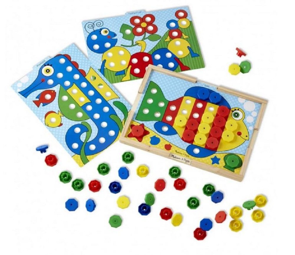 Melissa & Doug Lernspielzeug Kinder Farbsortierspiel mit Schnappkappen / Feinmotorik / Farbenlehre, Sort and snap colour / Ideal als Geschenk