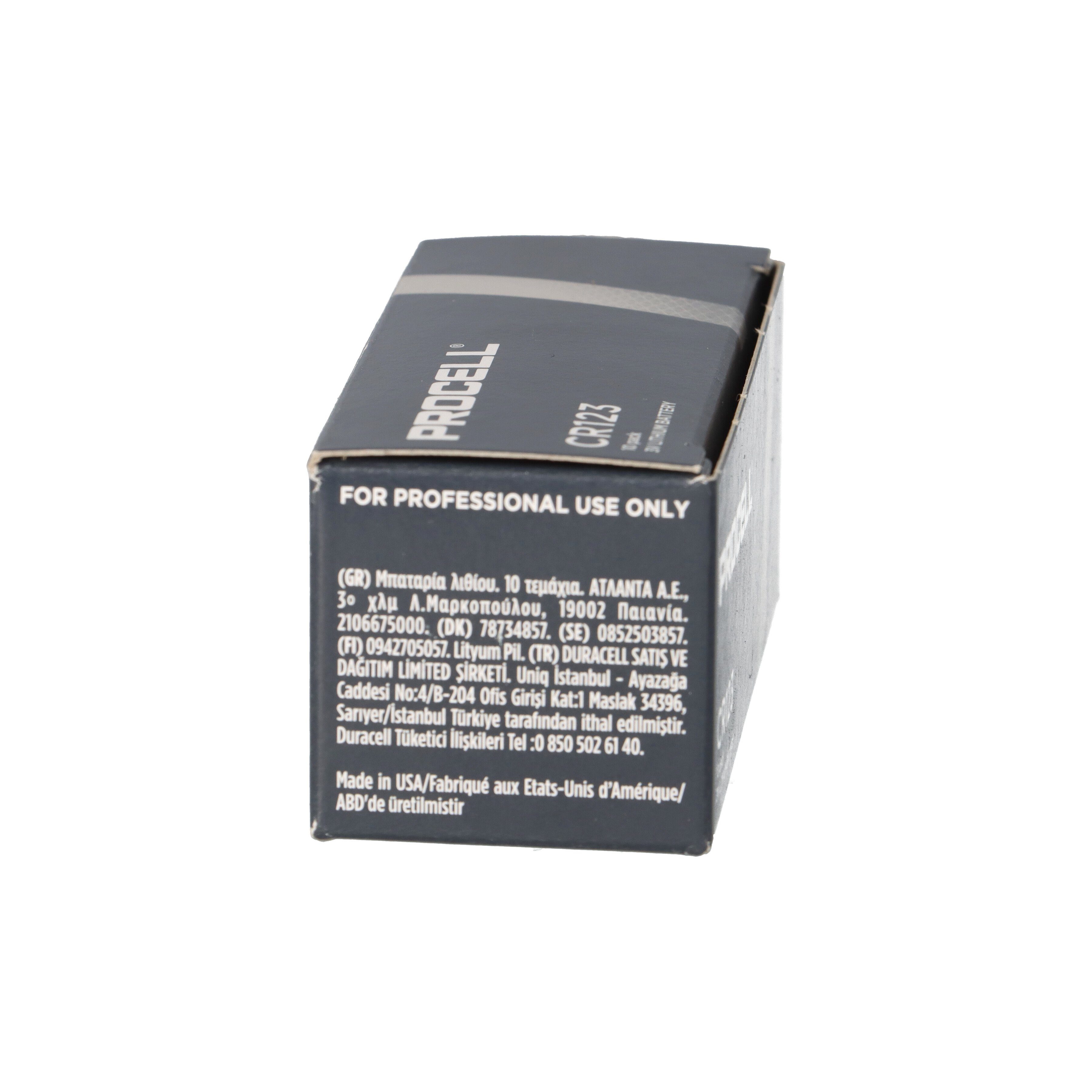 Lithium 1550mAh Procell 10er CR123A Karton 10x im Batterie Duracell 3V