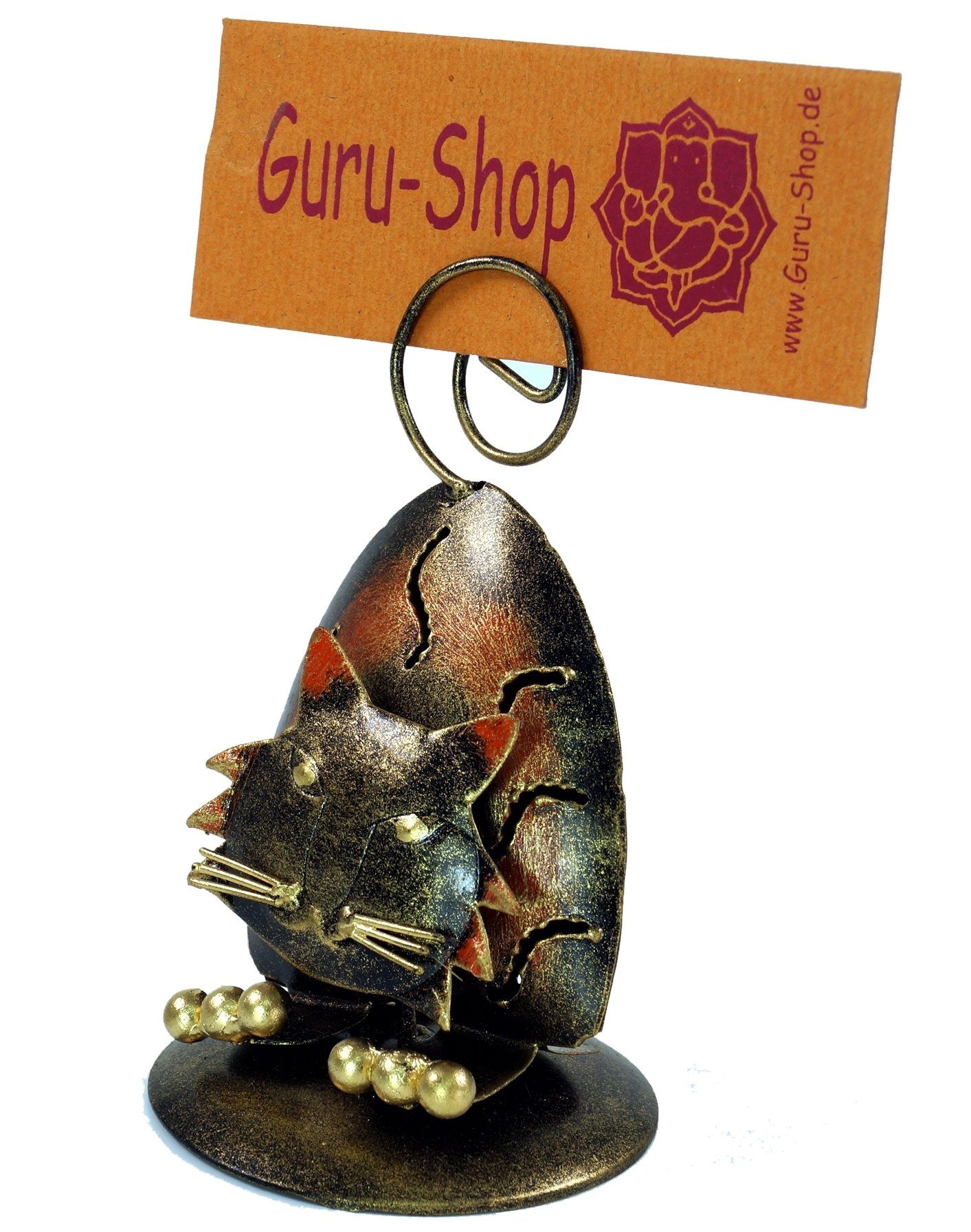 `Cat` Guru-Shop Visitenkartenhalter, Dekofigur Fotohalter