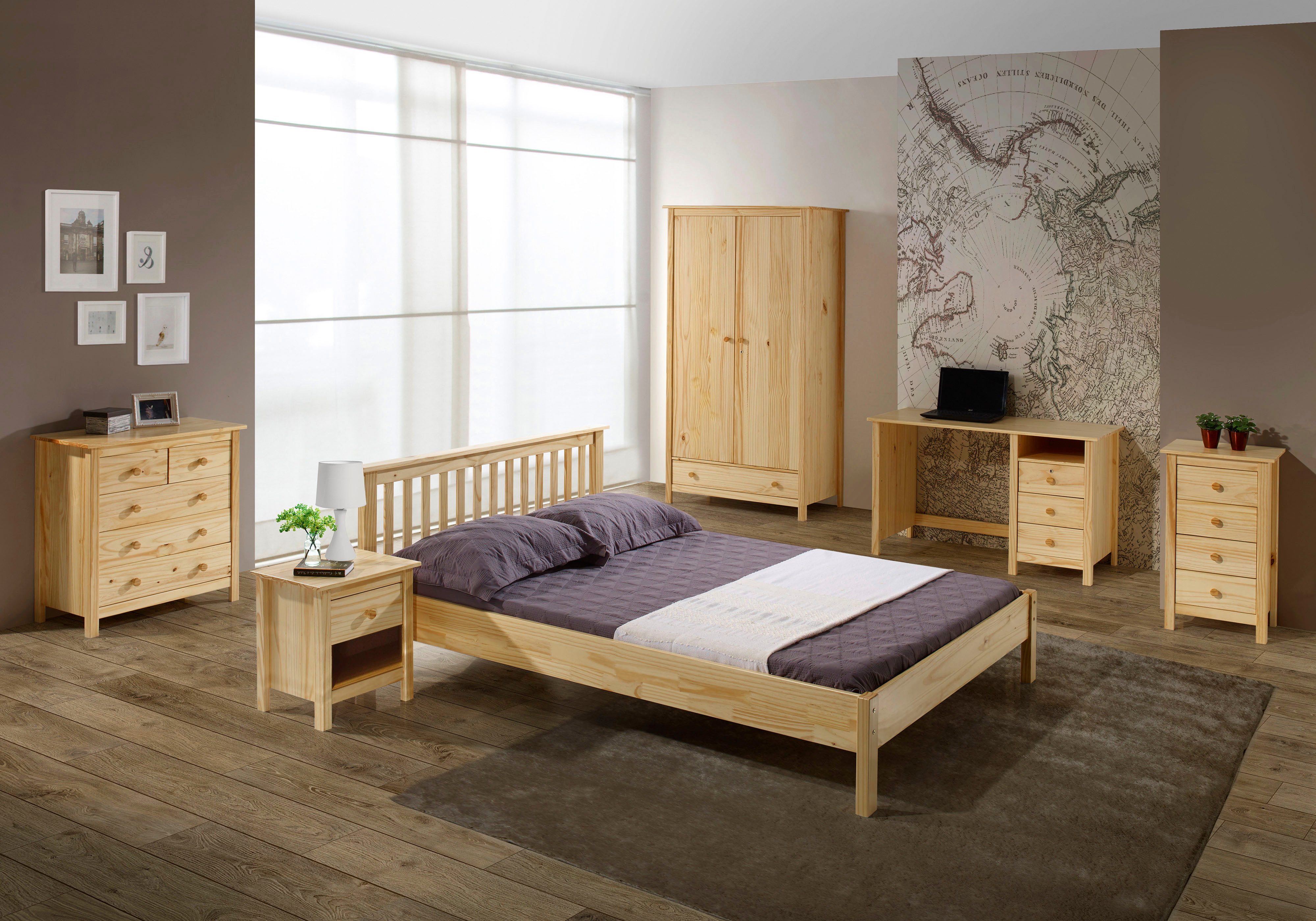 Home affaire Nachtkommode (1 St), gefertigt aus massivem Kiefernholz