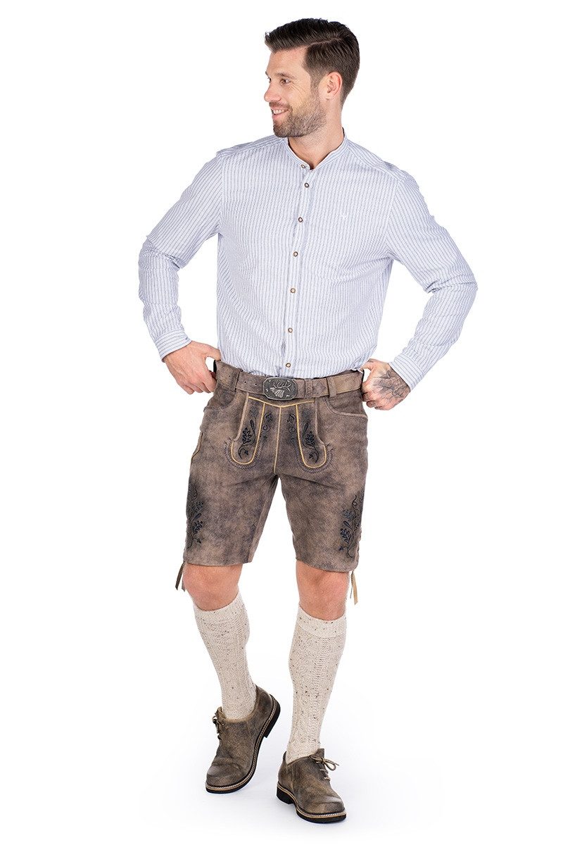 Hatico Trachtenhemd Trachtenhemd - OLIVIERO - weiß/beige/blau