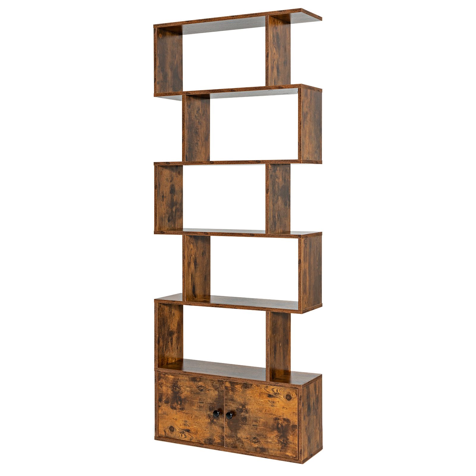 COSTWAY Bücherregal 6 Ebenen Standregal, 183 x 70 x 23 cm, aus Holz günstig online kaufen