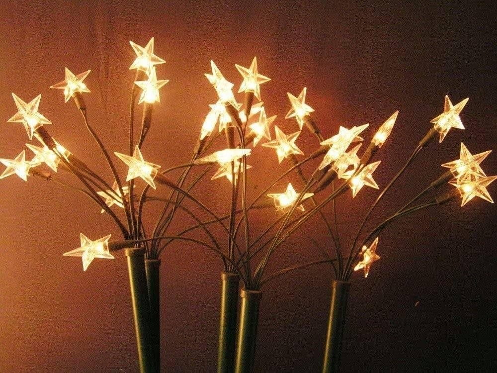 Star-Max LED Gartenleuchte FHS LED Sternenstäbe: 30 Sterne, 5 Stäbe,  warmweiß, 4m, Timer, Outdoor