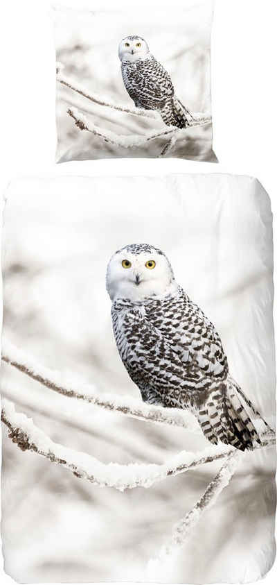 Bettwäsche »Snowy Owl«, good morning, 100% Baumwolle/ Flanell (Biber)