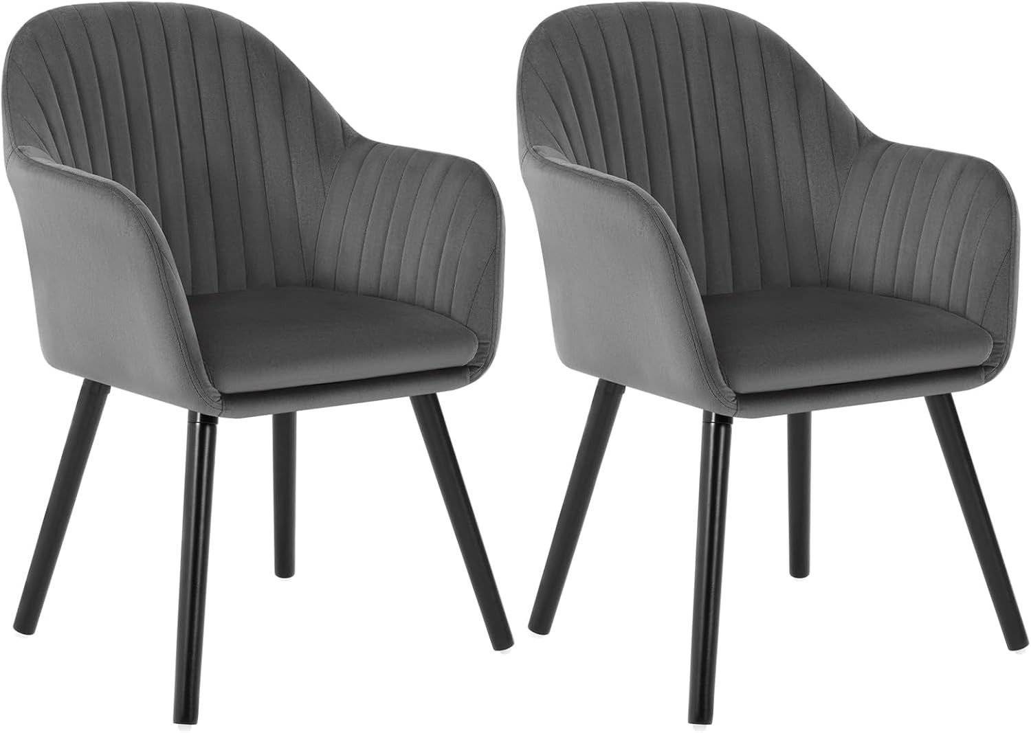 Woltu Esszimmerstuhl (2 St), Polsterstuhl mit Armlehne Massivholz