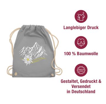 Shirtracer Turnbeutel Edelweiß Berge Wandern Wanderlust Berg ruft Alpen, Mode für Oktoberfest Tasche