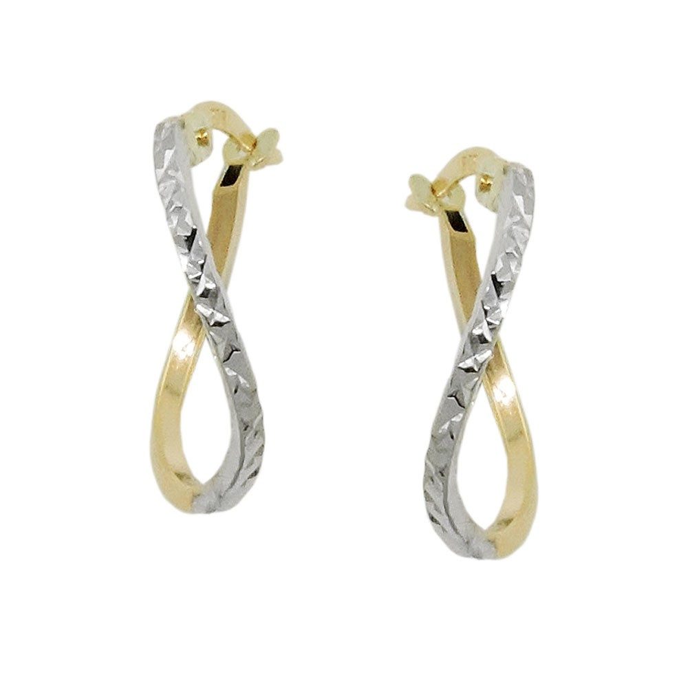 Paar Creolen Creolen 17x1mm aus 375 Gelbgold rhodiniert, oval