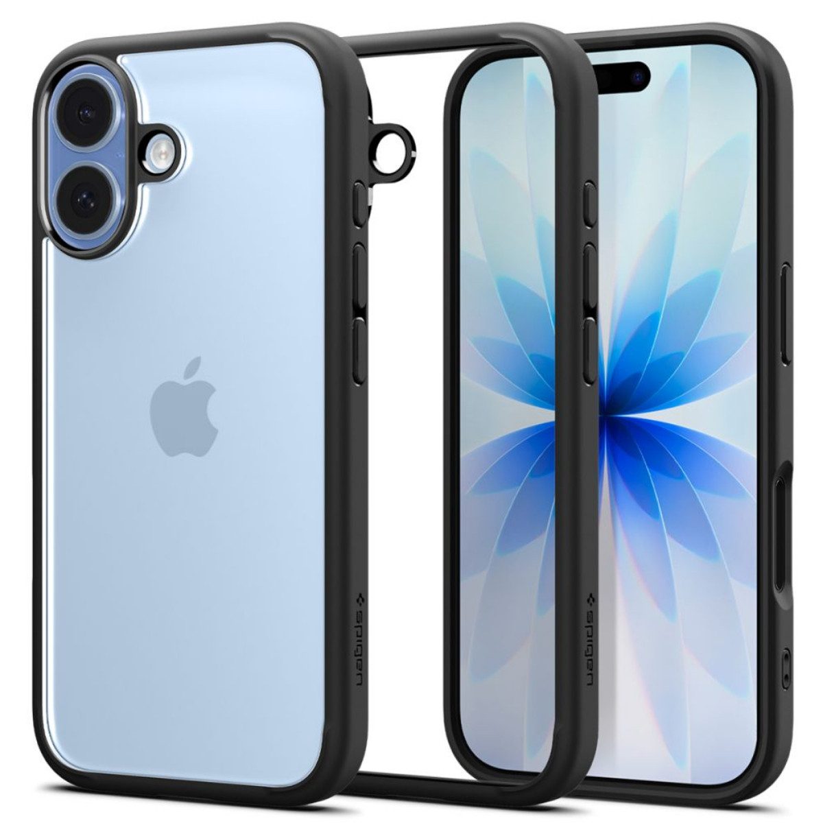 Spigen Handyhülle Ultra Hybrid Case Matt Schwarz Kompatibel mit iPhone 17 6,1, Hybridhülle mit stoßdämpfendem Rahmen und reduzierter Spiegelung