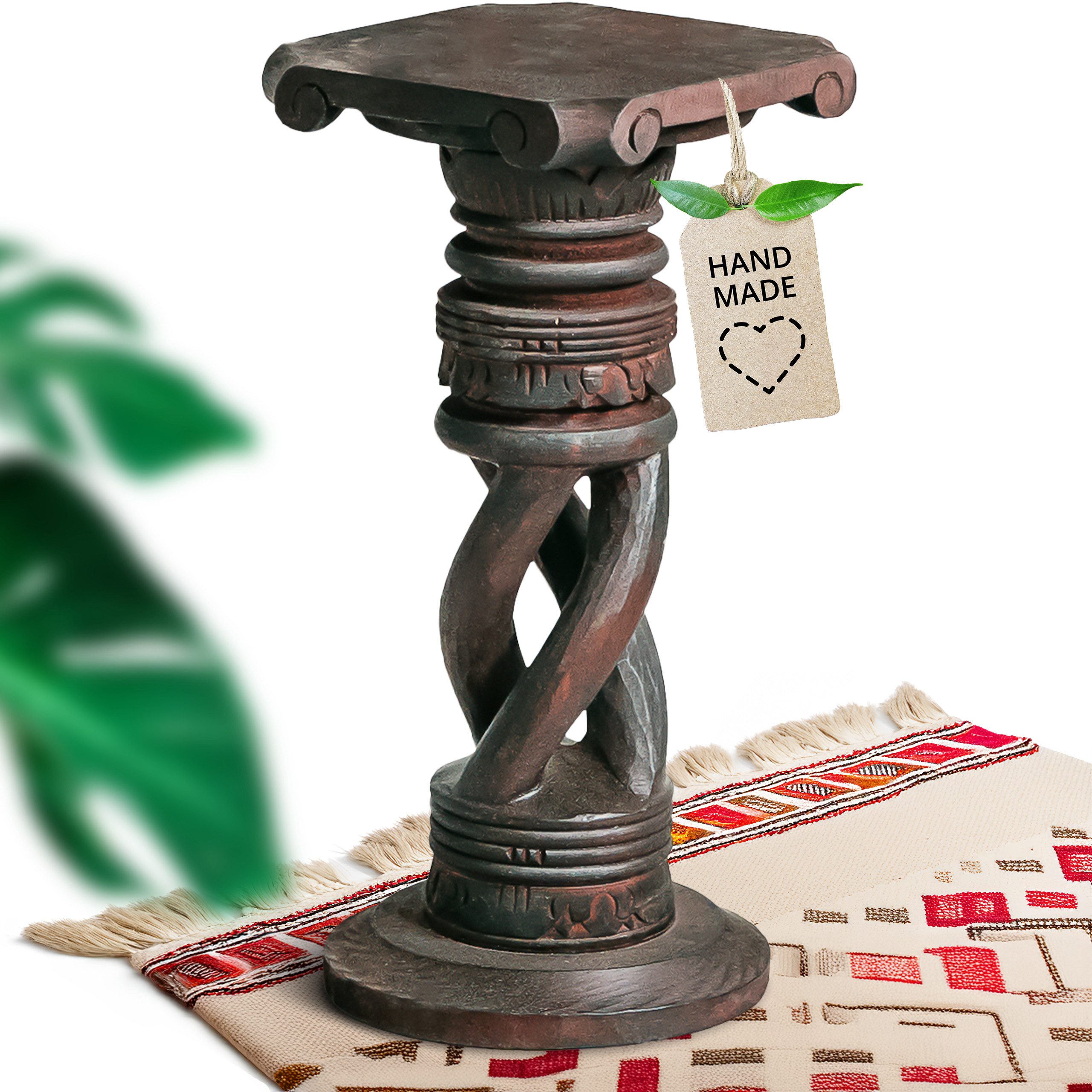 livasia Dekosäule Balinesische Säule aus Holz, gedreht, handgefertigt