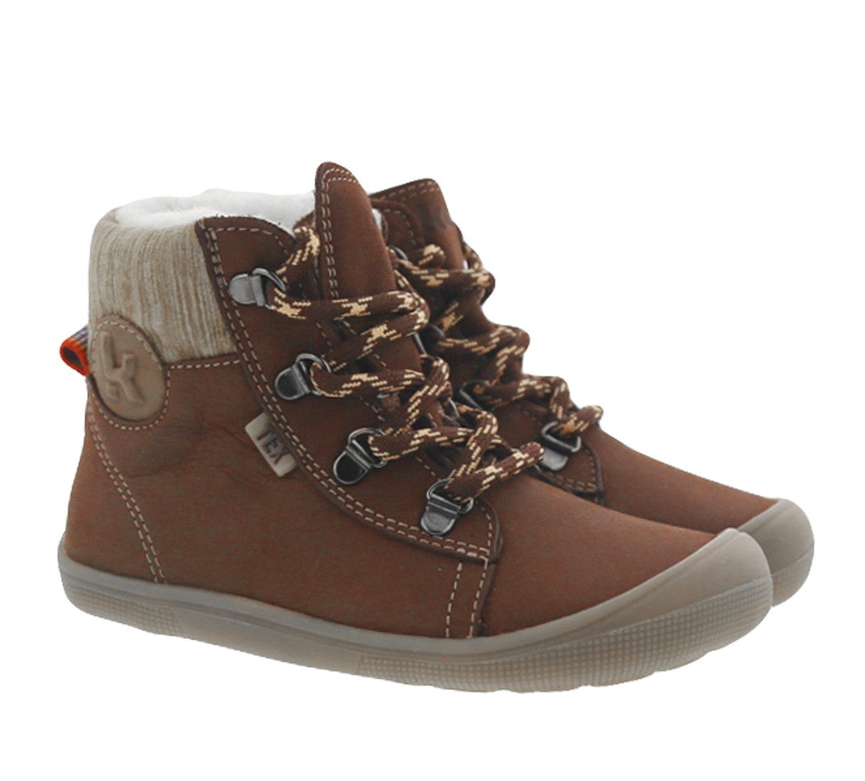 KOEL Koel Stiefel Barfußschuhe Deemer Tex Wasserdicht Leder Wolle Braun Schnürstiefelette