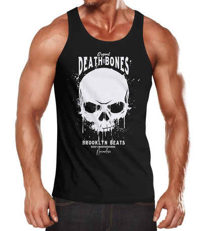 Neverless Tanktop Herren Tank-Top Skull Death and Bones Totenkopf Club Outfit Muskelshirt Muscle Shirt Neverless® mit Print