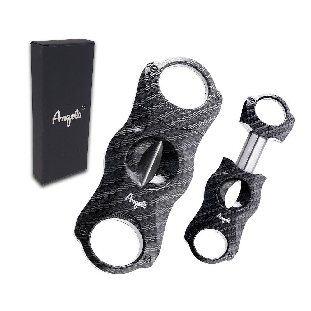 Coumo Humidor Zigarrenschneider, Carbon Design, V-Cut, Kerbschnitt