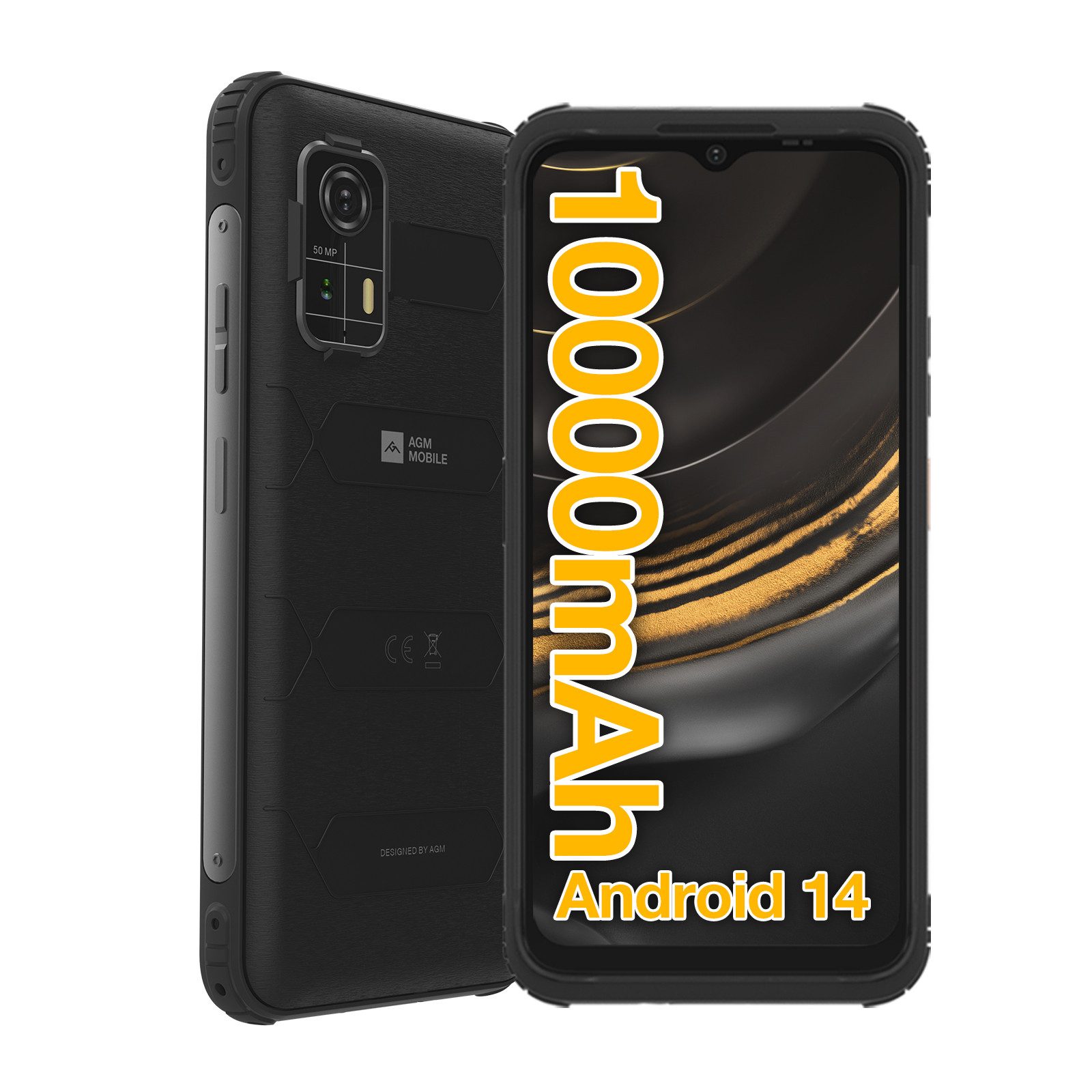 AGM Mobile AGM by Bea-fon H MAX 256 rugged Smartphone (16,7 cm/6,56 Zoll, 256 GB Speicherplatz, 13 MP Kamera, IP68/IP69K/810H)