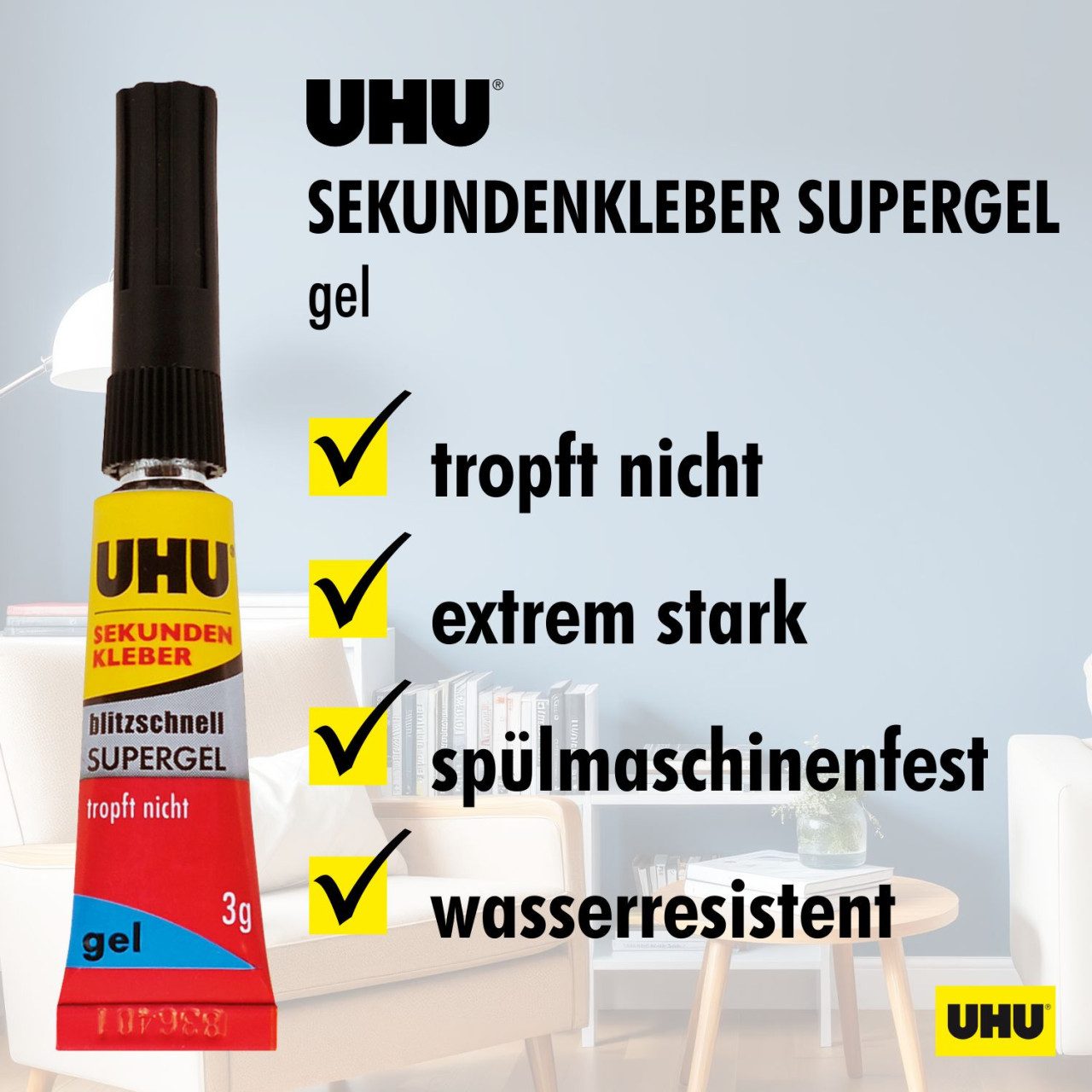 UHU Bastelkleber UHU Sekundenkleber blitzschnell Supergel 3 g