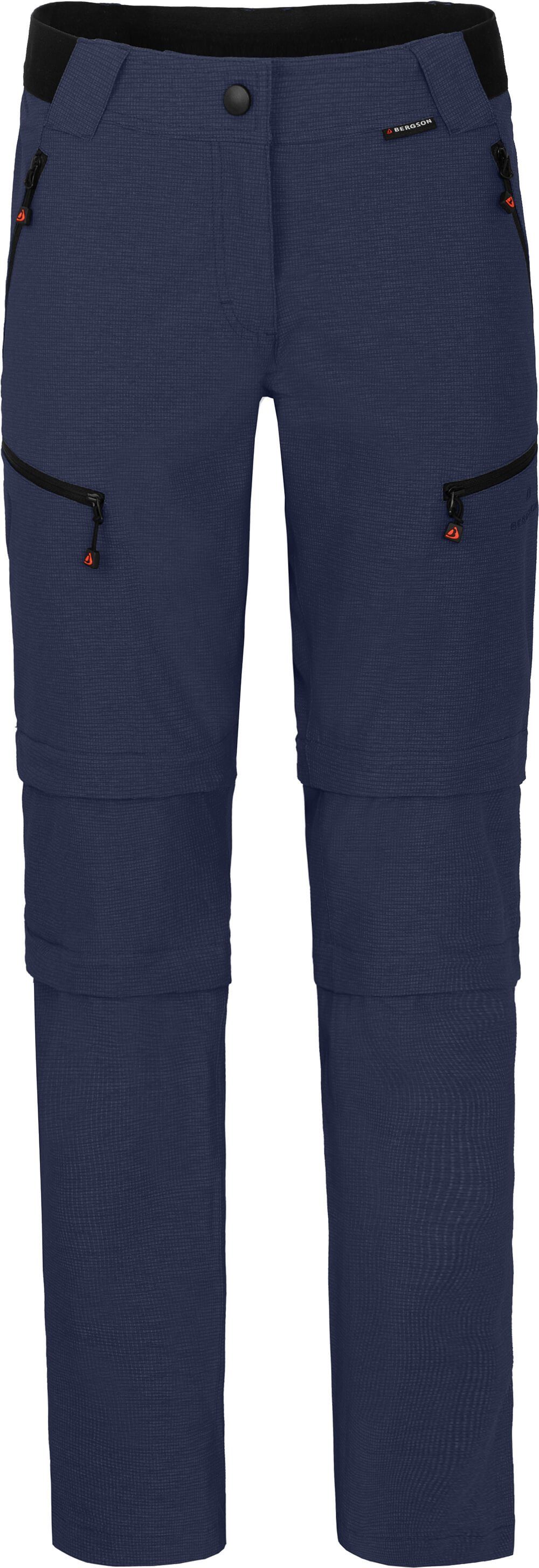 Bergson Zip-off-Hose PORI Doppel Zipp-Off mit T-ZIPP Damen Wanderhose, robust elastisch, Normalgrößen, peacoat blau