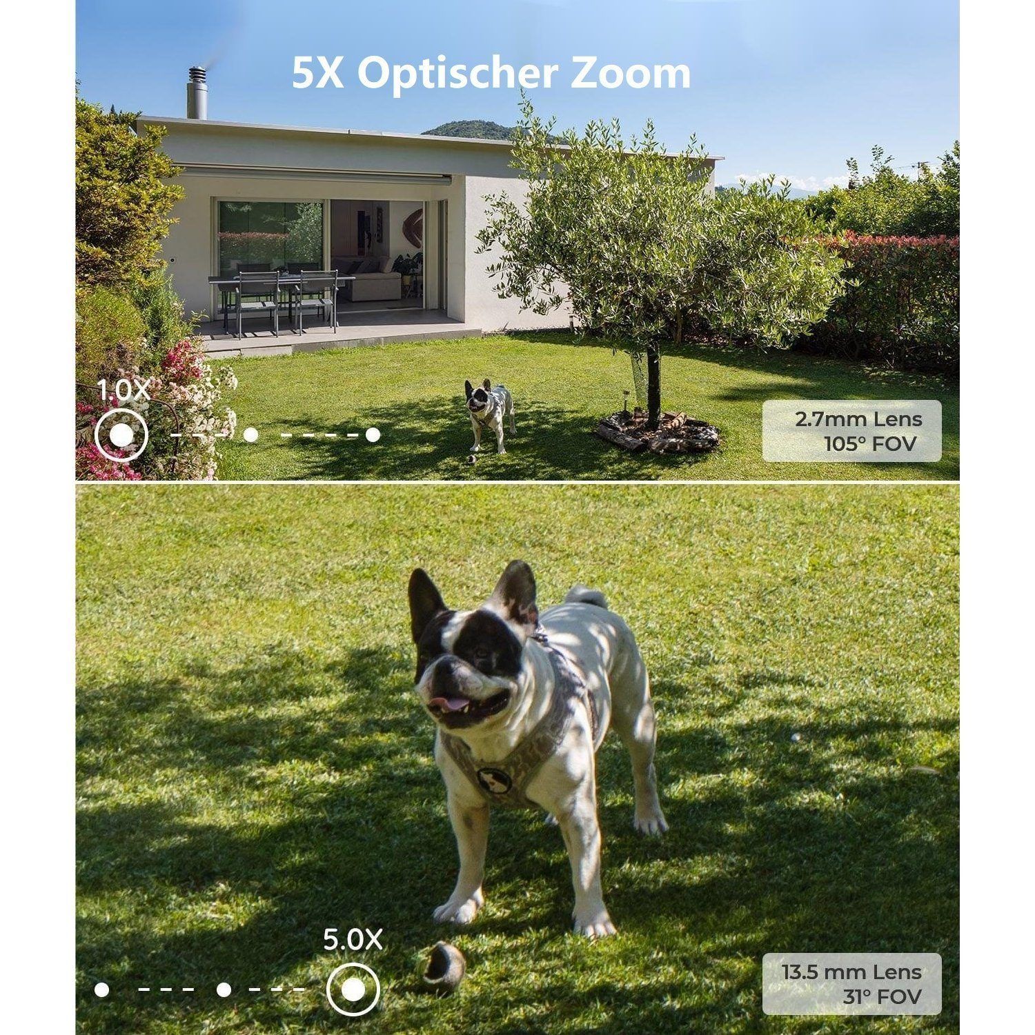 Reolink Überwachungskamera 811A 8MP PoE (Außenbereich, Human-/Autoerkennung, Farbige Nachtsicht, 4K, 2-Wege-Audio, 5X Zoom)