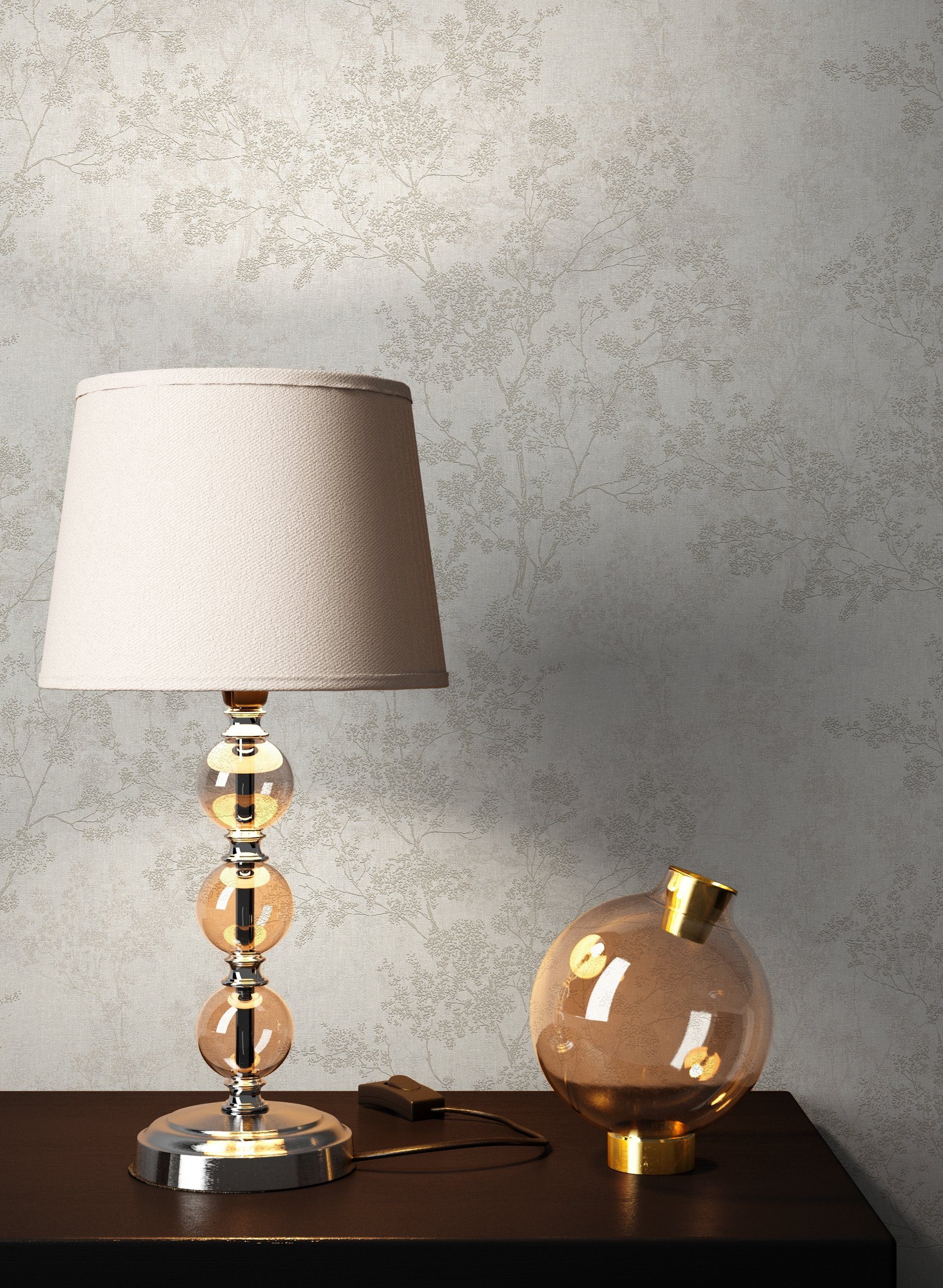 Newroom Vliestapete Muster1 Tapete Blumentapete Blumen,Blätter,Blüten, Creme Tapete Blumen Floral - Blumentapete Mustertapete Weiß Beige Blätter Modern für Schlafzimmer Wohnzimmer Küche, Mustertapete