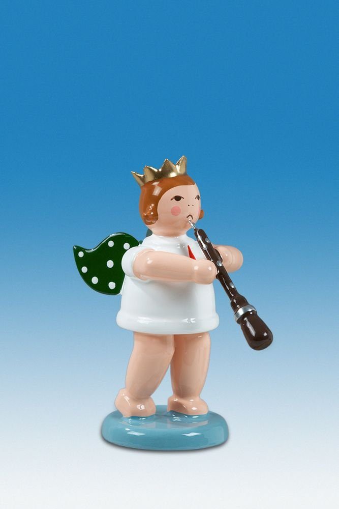 Engelfigur Holzfigur Engel NEU und Krone 6cm Oboe mit Höhe