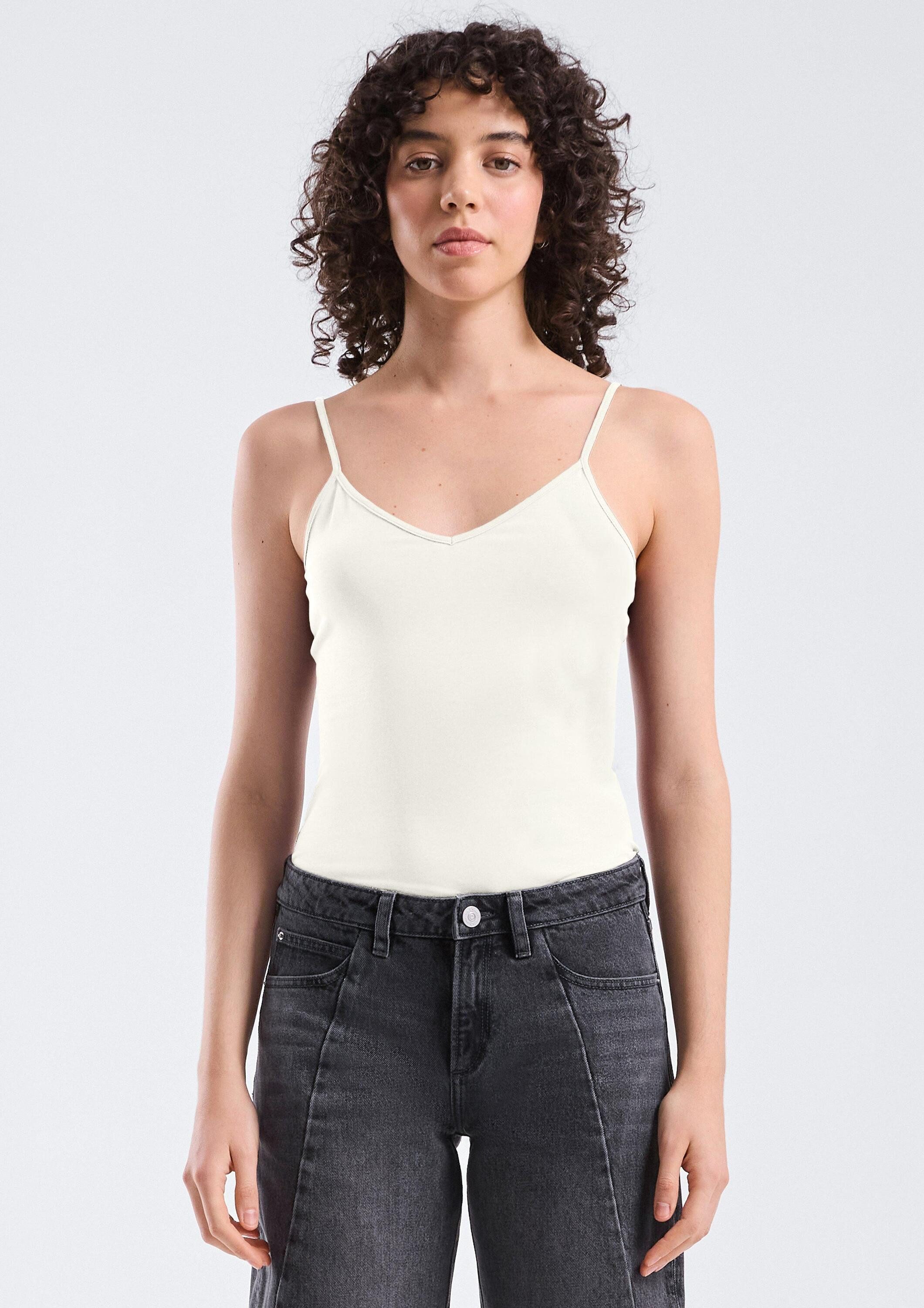 QS Muskelshirt T-Shirt Elastisches Spaghettiträgertop günstig online kaufen