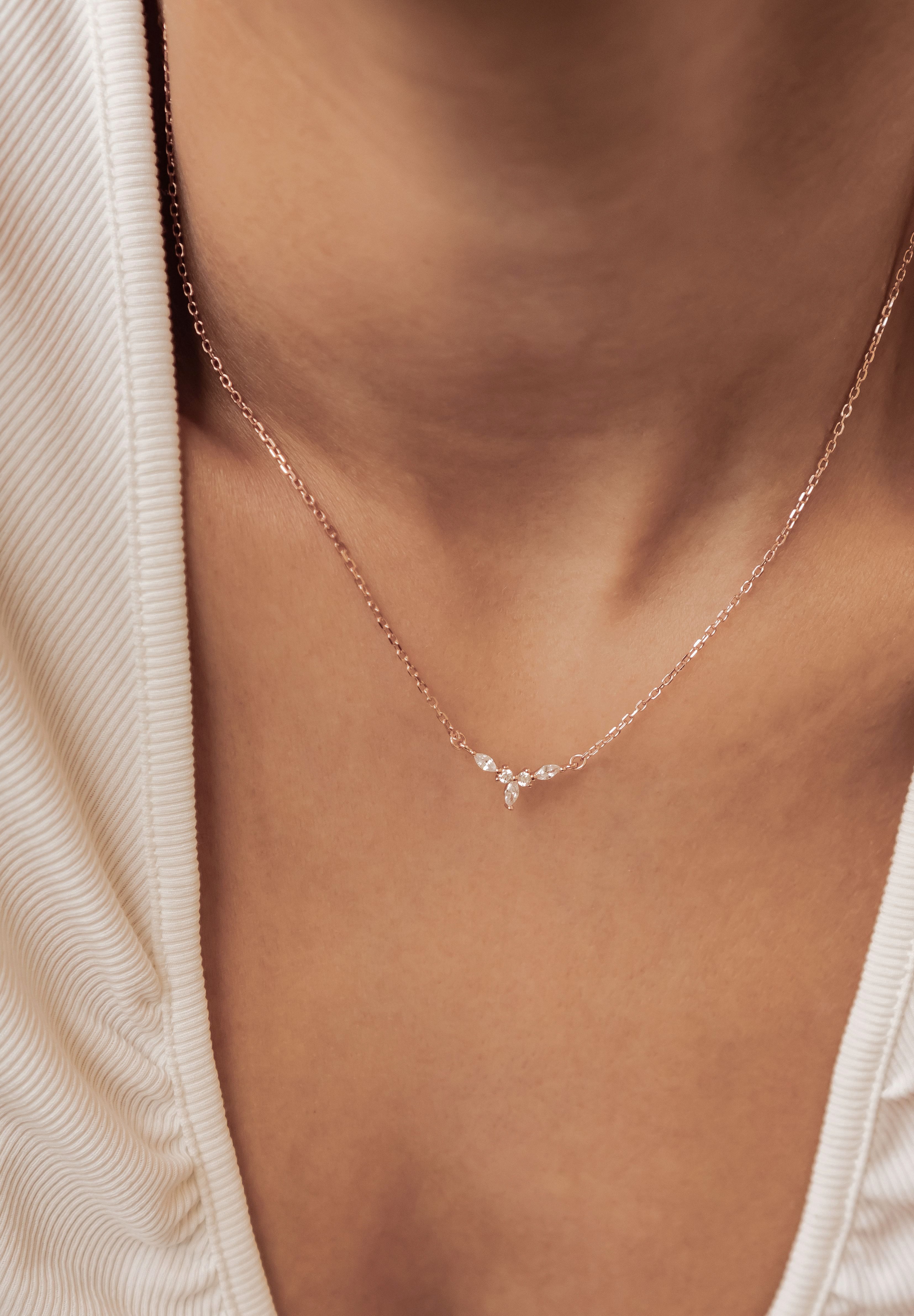 Hey Happiness Charm-Kette Diadem Royal Zarte Silberkette, Filigrane 925 Sterling Silber Kette Damen mit Zirkonia