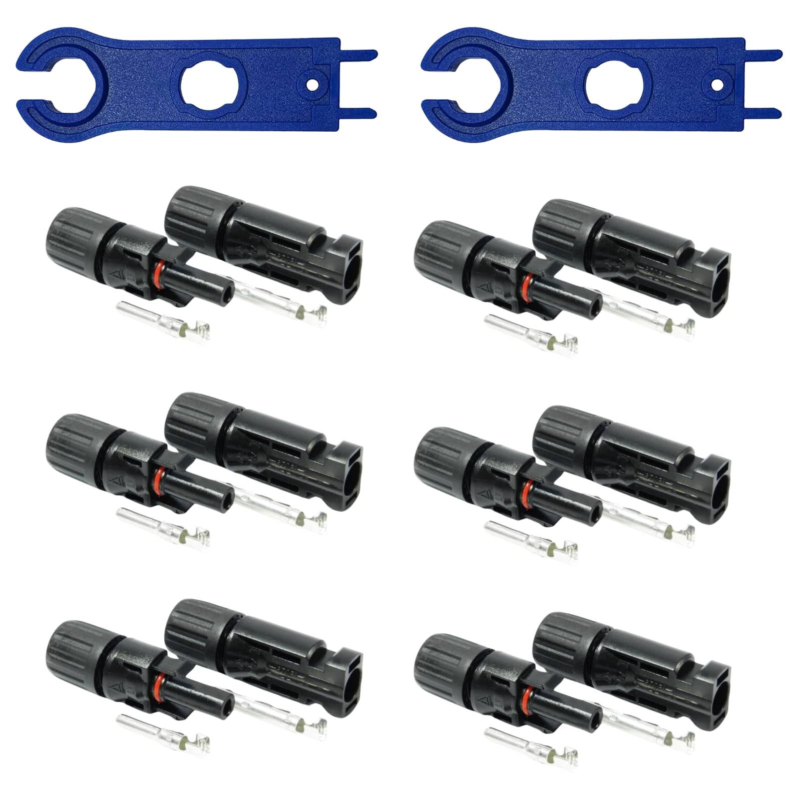 solartronics Solarmodul 5-100 Paar Solarstecker Solar-Spannschlüssel Set, Wasserdicht, (6-St)