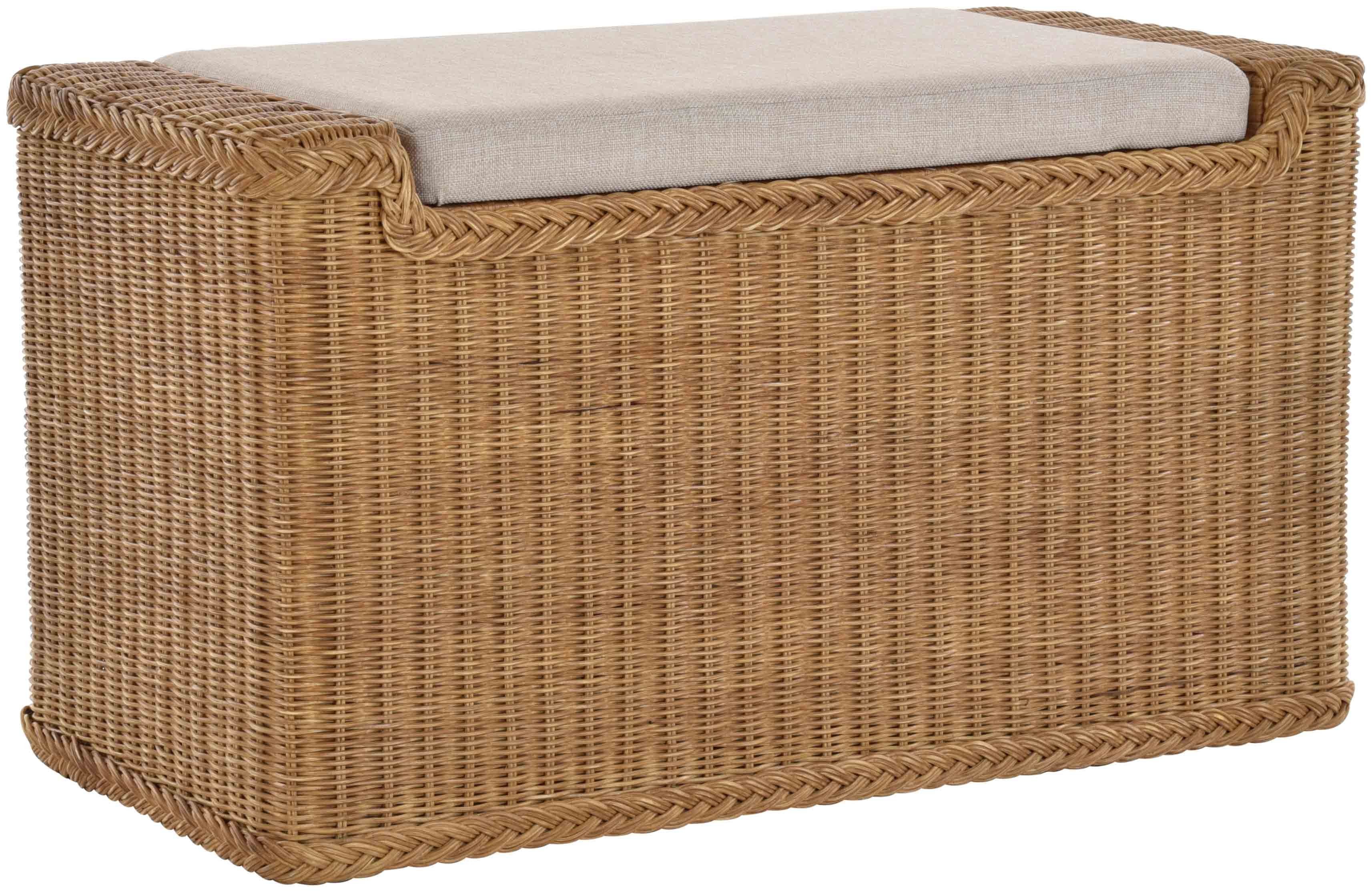 Krines Home Sitztruhe Rattan Wäschetruhe Sitzbank günstig online kaufen