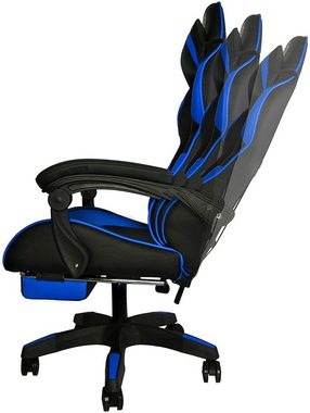MALATEC Gaming Chair MALATEC Gaming Stuhl Bürostuhl Schreibtischstuhl mit Fußstützen Kissen Ergonomisch Ergnomisch für Gamer