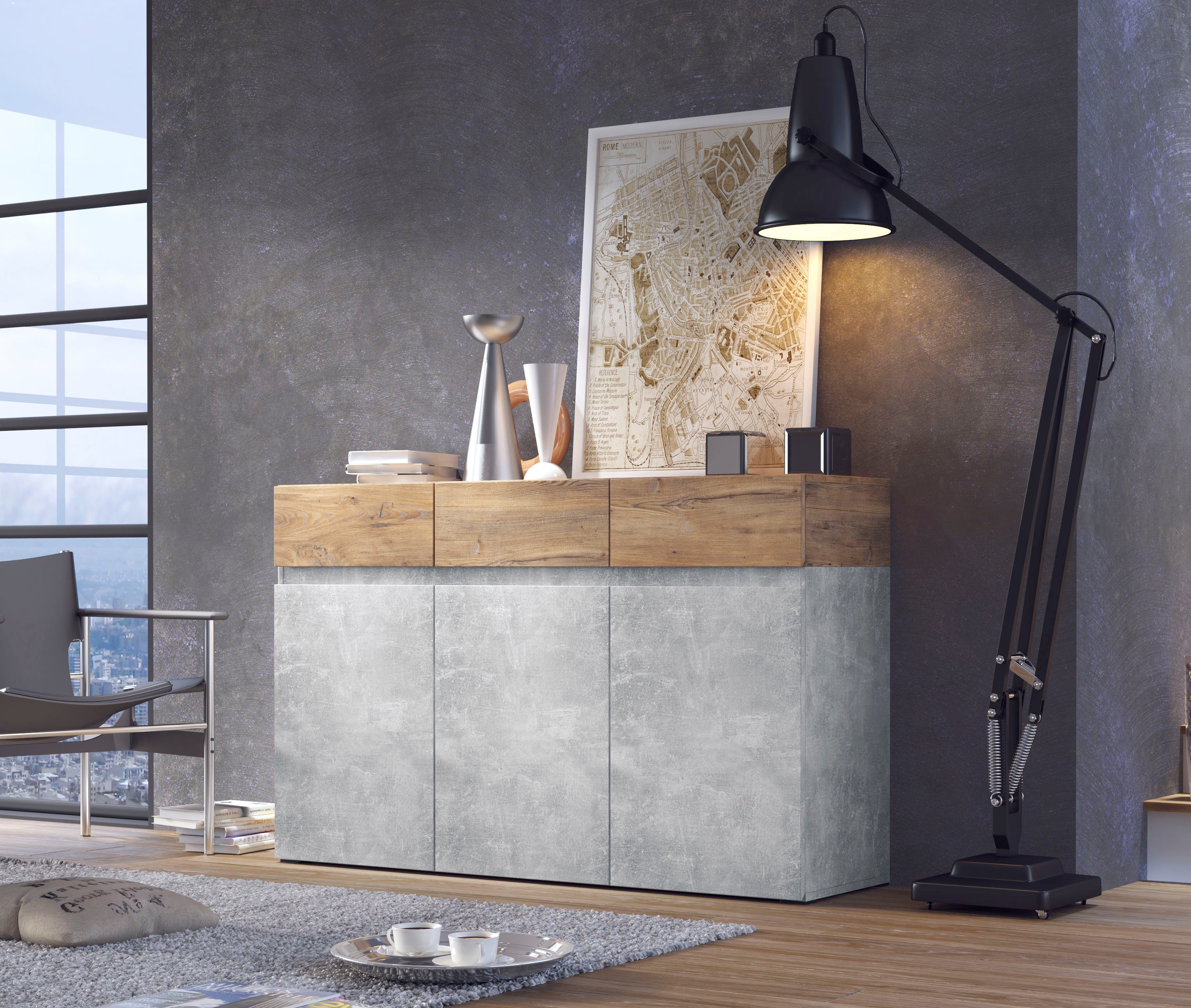 Home affaire Sideboard Rimini, Breite 135 cm günstig online kaufen
