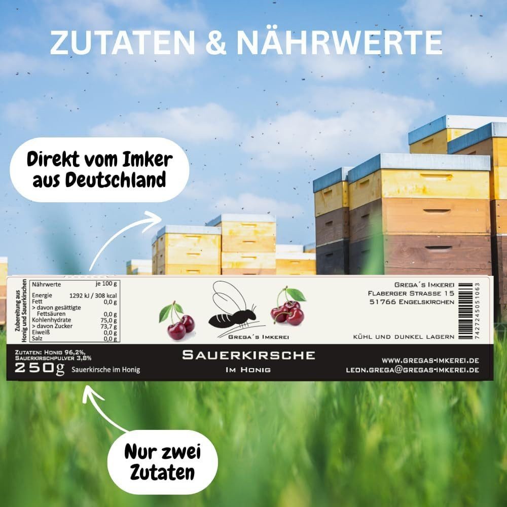 Grega´s Imkerei Honig Gute Besserung Geschenkset, 1 x 250 g, (Sorte deiner Wahl, mit Säckchen Aufschrift: Gute Besserung und Honigspezialität im Glas), Honigsüße Geschenkidee direkt vom Imker