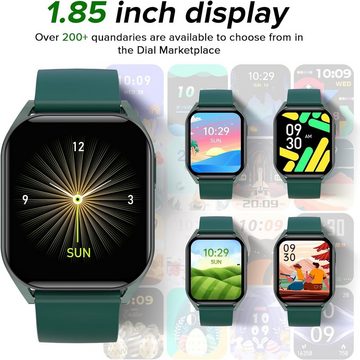 Bebinca Smartwatch (1,85 Zoll, Andriod iOS), Herren Anruf HD super großes Display 123 Sportarten Blutdruck