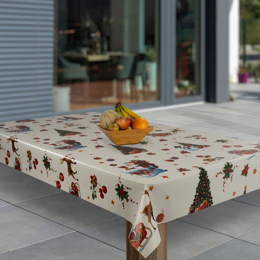 laro Tischdecke Wachstuch-Tischdecken Abwaschbar Weihnachten Schneemann Ges günstig online kaufen