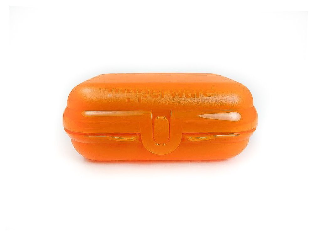 Tupperware Lunchbox Twin orange Behälter Größe 2 Brotdose + SPÜLTUCH