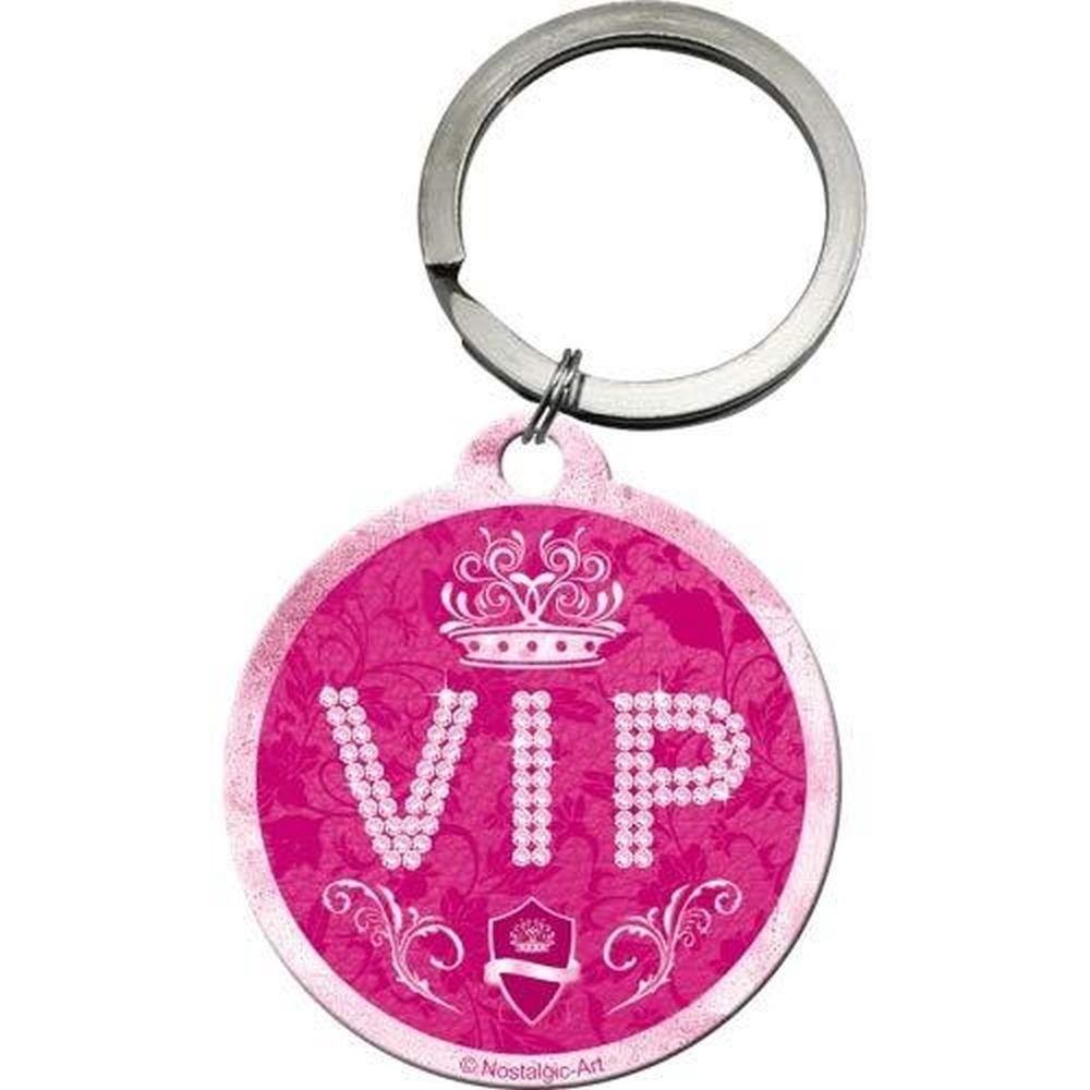 Schlüsselanhänger mit Gravur Edelstahl Schlüsselanhänger - VIP Pink