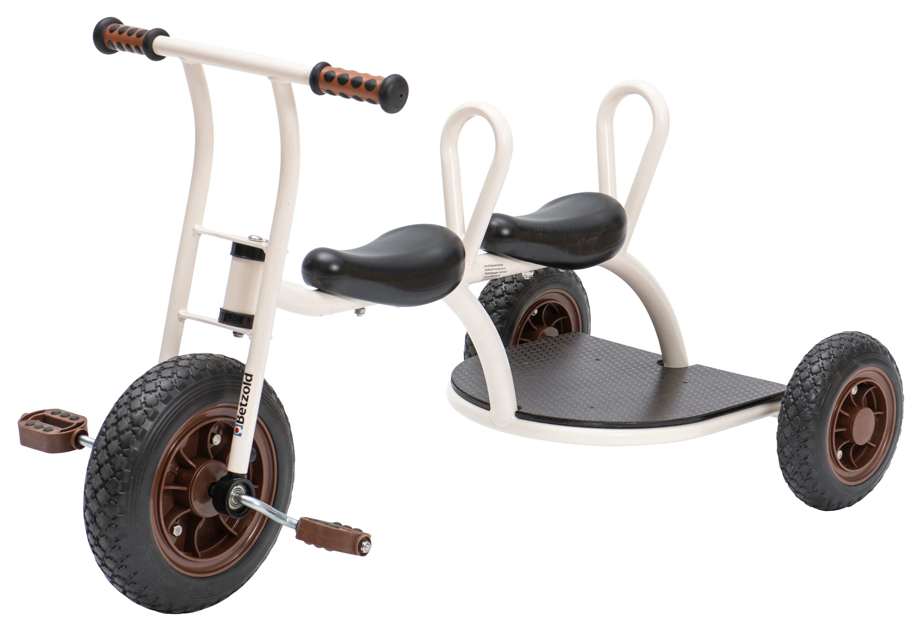 Betzold Tretfahrzeug Dreirad "Buddy" - Kinder-Fahrzeug mit 2 Sitzen für den Pausenhof
