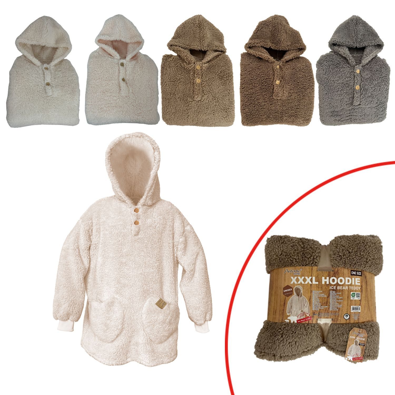 Antonio Kapuzenpullover Antonio Kuschel Hoodie Teddy günstig online kaufen