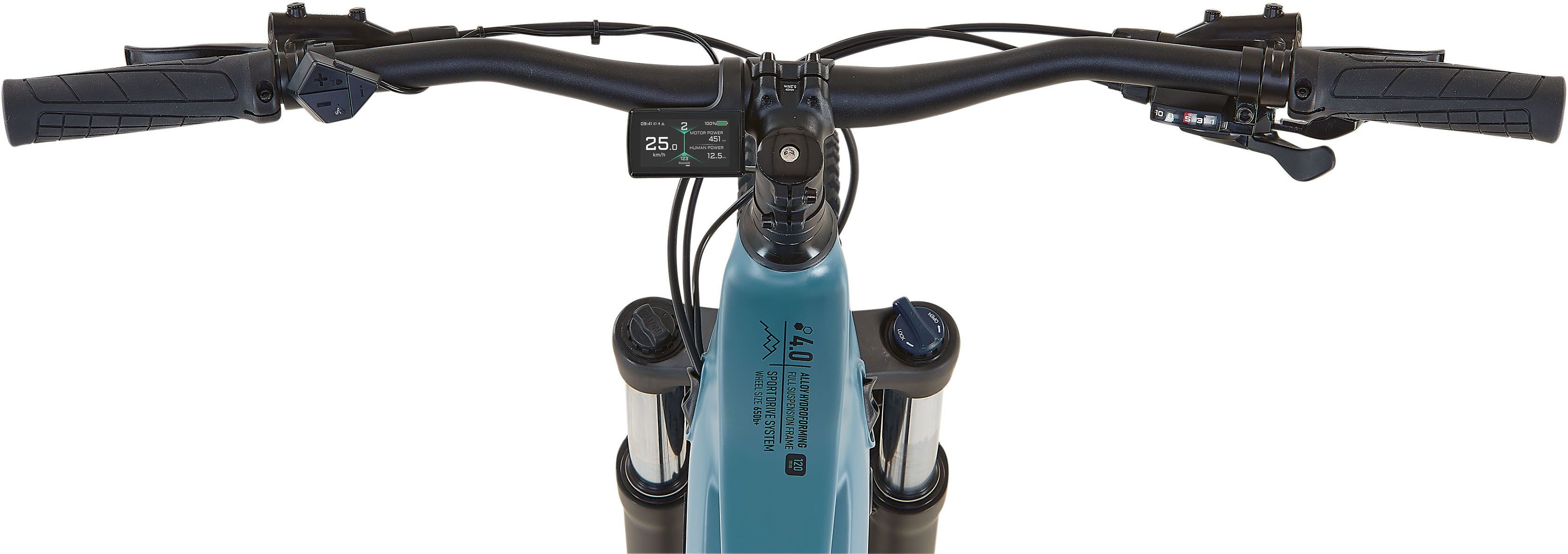 Prophete E-Bike Mountainbike Dice 4.0, 10 Gang Shimano Cues Schaltwerk, Kettenschaltung, Mittelmotor, 480 Wh, Pedelec, Elektrofahrrad für Damen und Herren, MTB