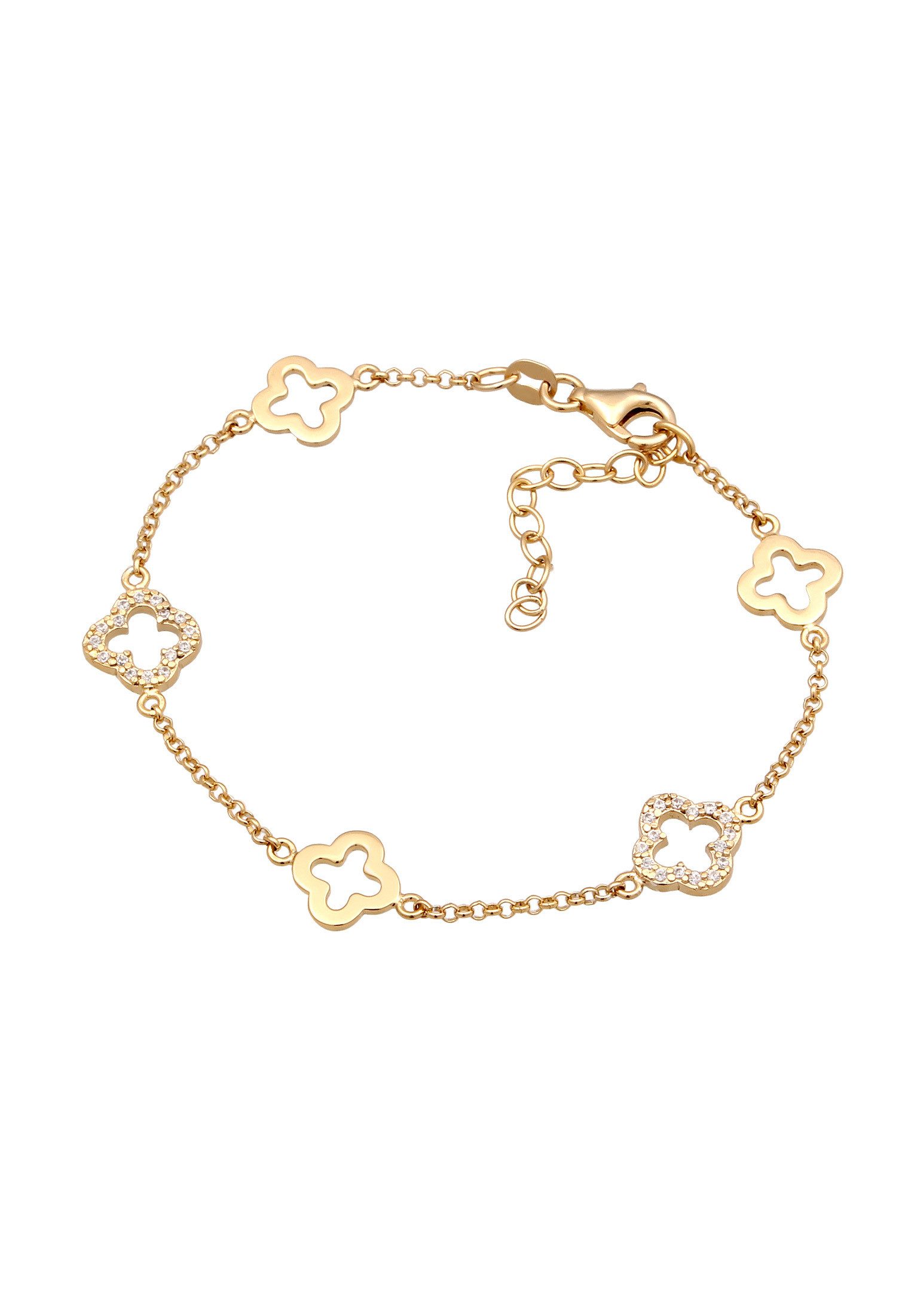 Elli Armband Kleeblatt Zirkonia Weiß 925 Sterling Silber (kein Set, 1-tlg) günstig online kaufen