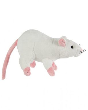 Horror-Shop Plüschfigur Kuscheltier Ratte 19cm weiß als süße Geschenkidee
