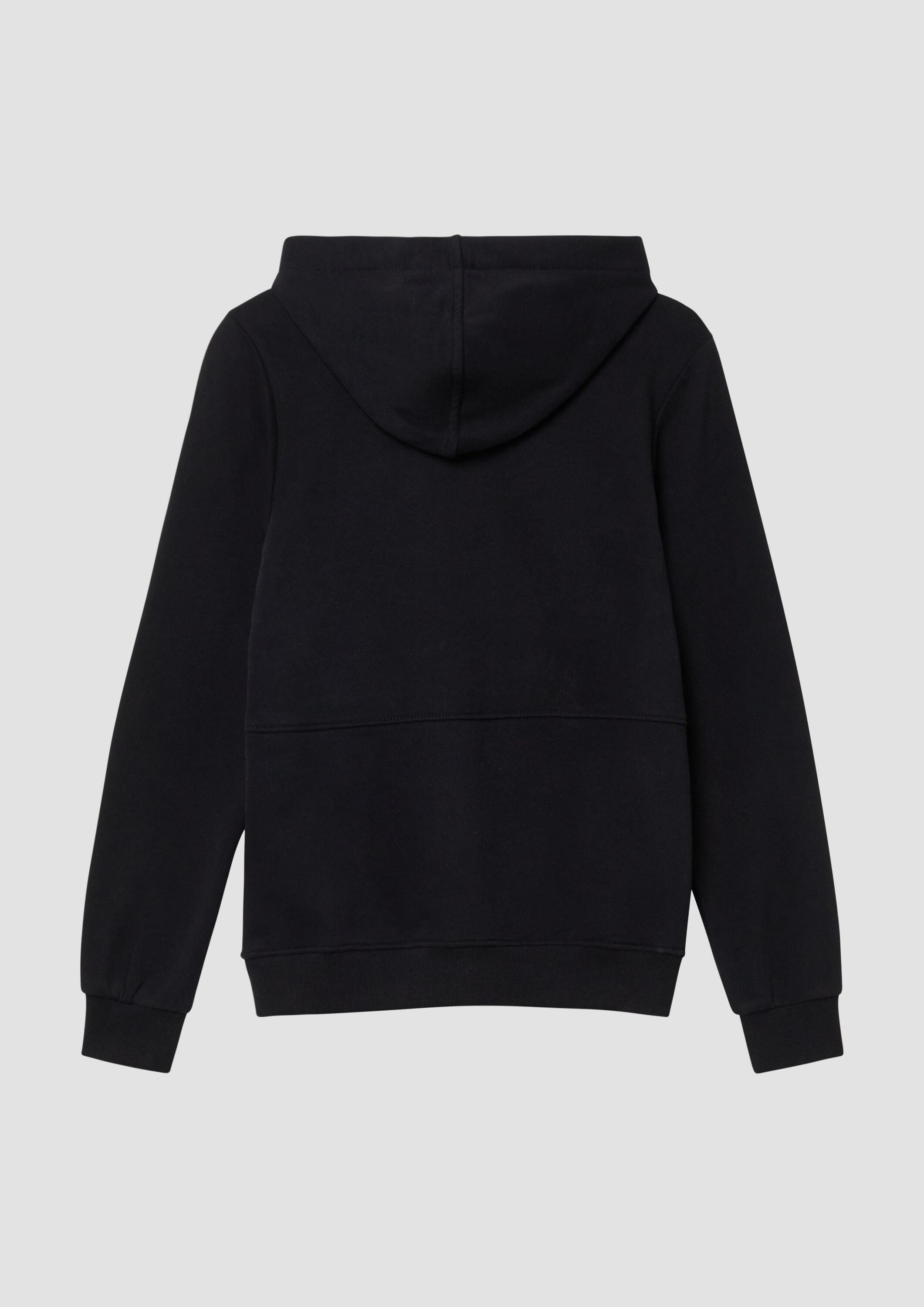 s.Oliver Sweatshirt Sweatshirt Kuscheliger Hoodie mit kleinem Wording-Print