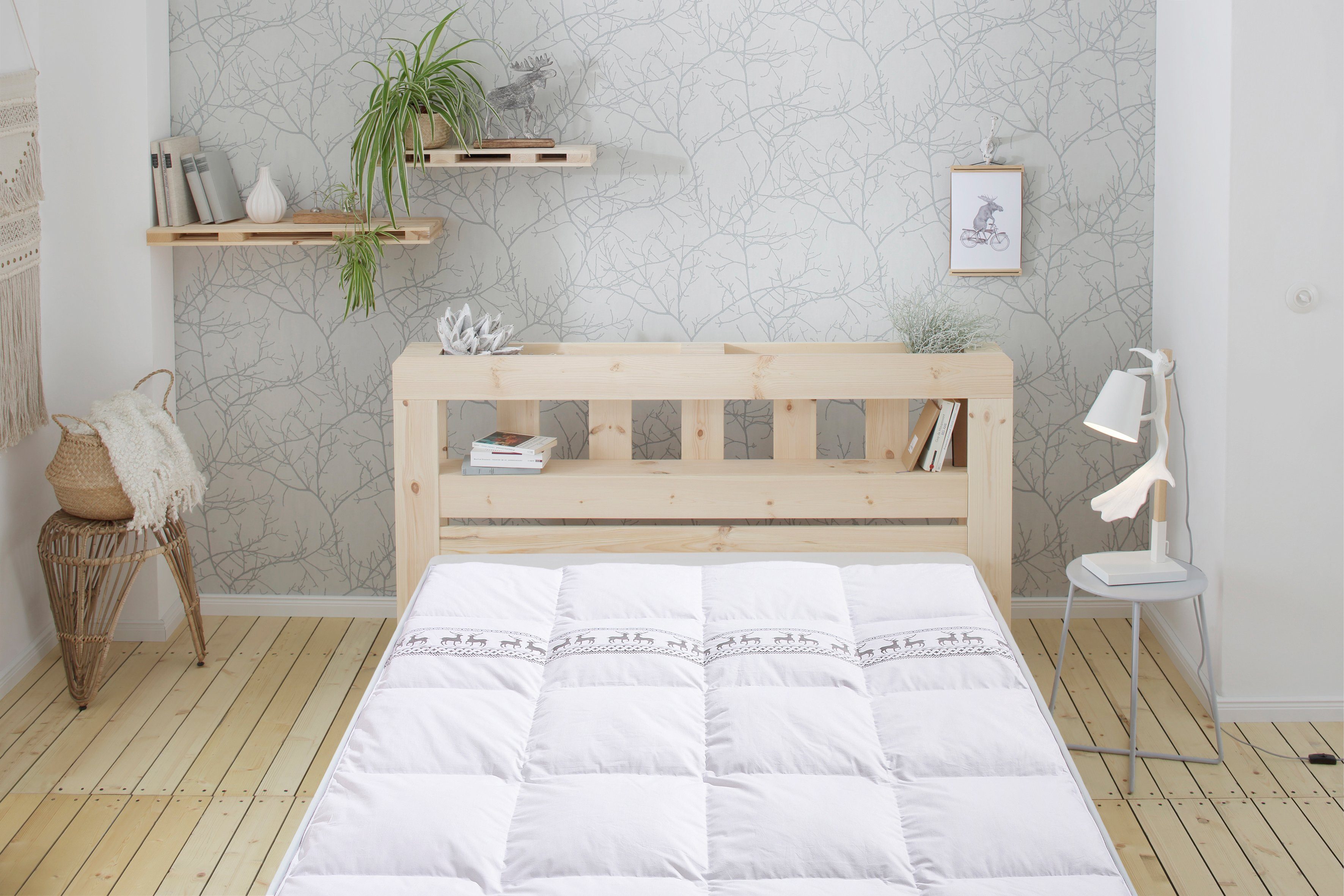 OTTO home Daunenbettdecke Sorsele, Bettdecke 135x200 cm, 155x220 cm und weitere Größen, Füllung: 60% Daunen & 40% Federn, Bezug: Baumwolle, Bettdecken, Sommer, Winter, 4 Jahreszeiten, Decke, Made in Germany