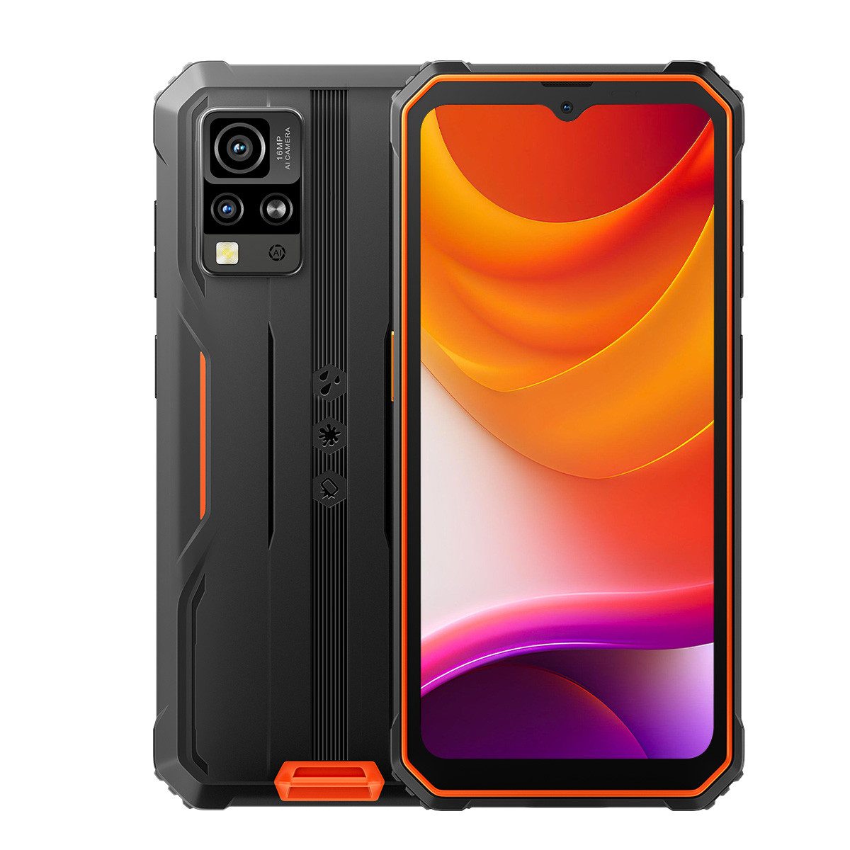 blackview Blackview BV4800 Rugged Outdoor Smartphone wasserdicht 12 GB RAM Smartphone (16.66 cm/6.56 Zoll, 64 GB Speicherplatz, 16 MP Kamera, GPS, Glonass, Beidou, Galileo, NFC, OTG, Face ID, Handschuhmodus)