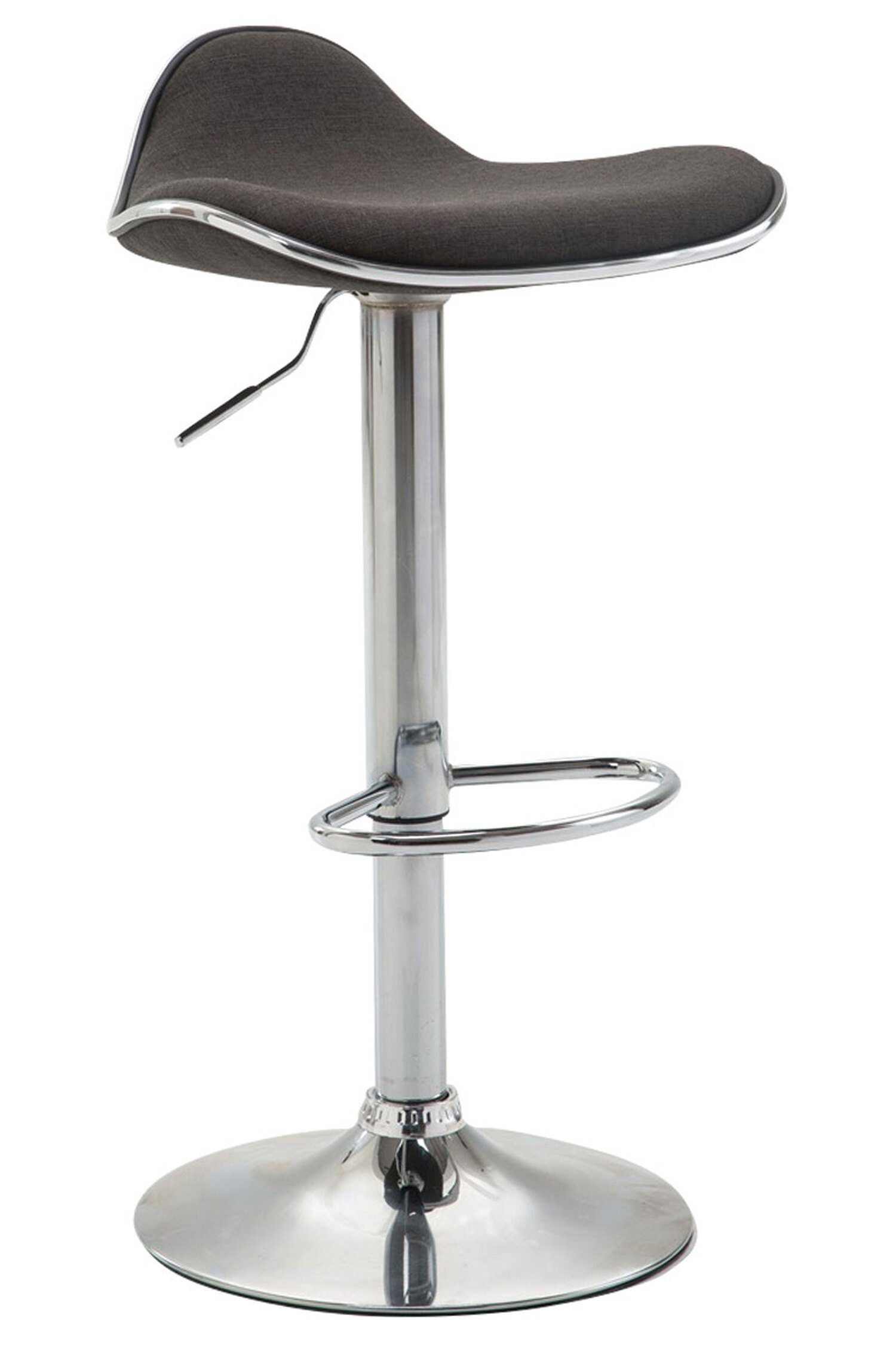 360° Dunkelgrau Shangrila Sitzfläche: Stoff drehbar Tresenhocker), & - - TPFLiving Stahl (Barstuhl höhenverstellbar - - Küche Barhocker für Hocker Theke chromfarbener