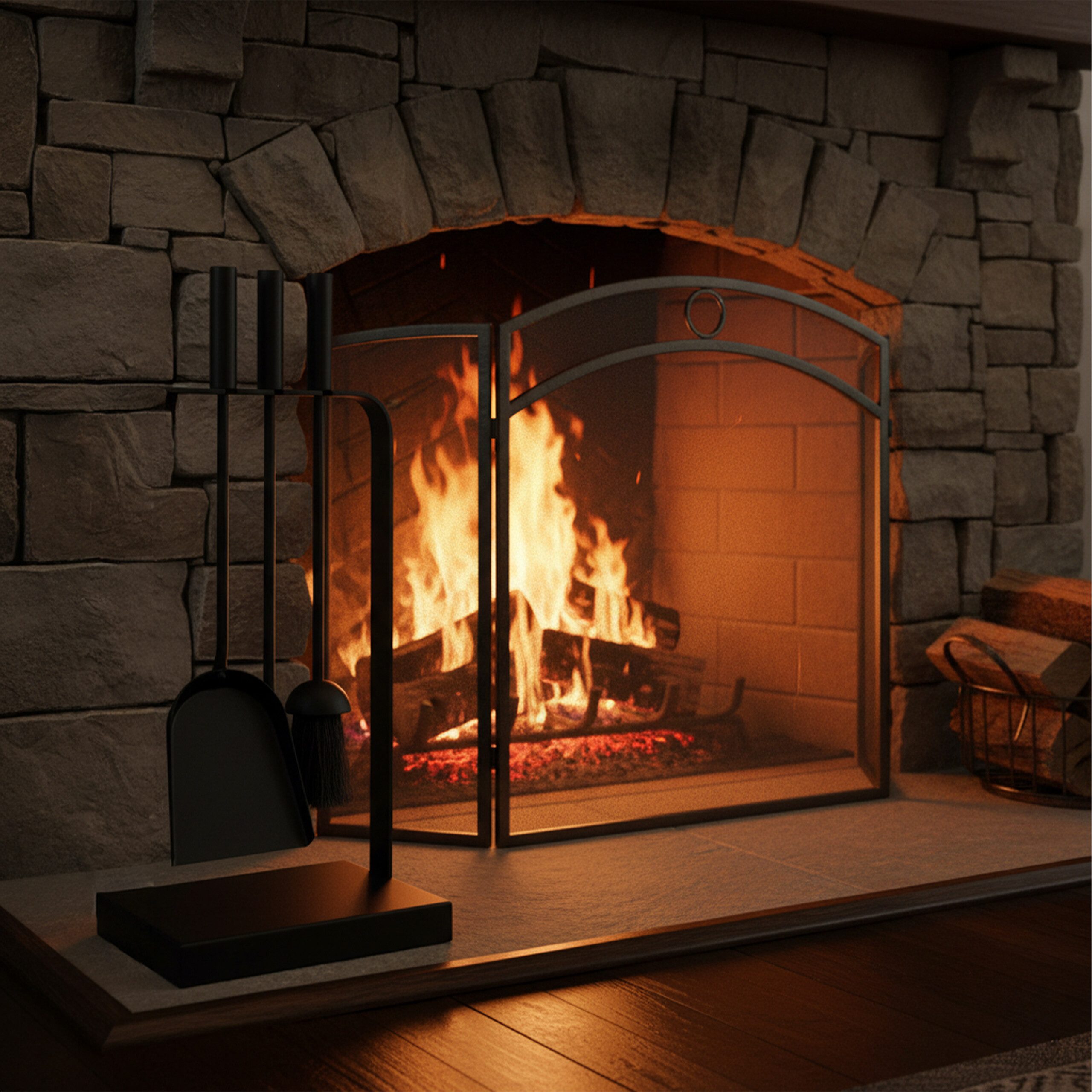 relaxdays Kamingarnitur 4-teiliges Kaminbesteck günstig online kaufen