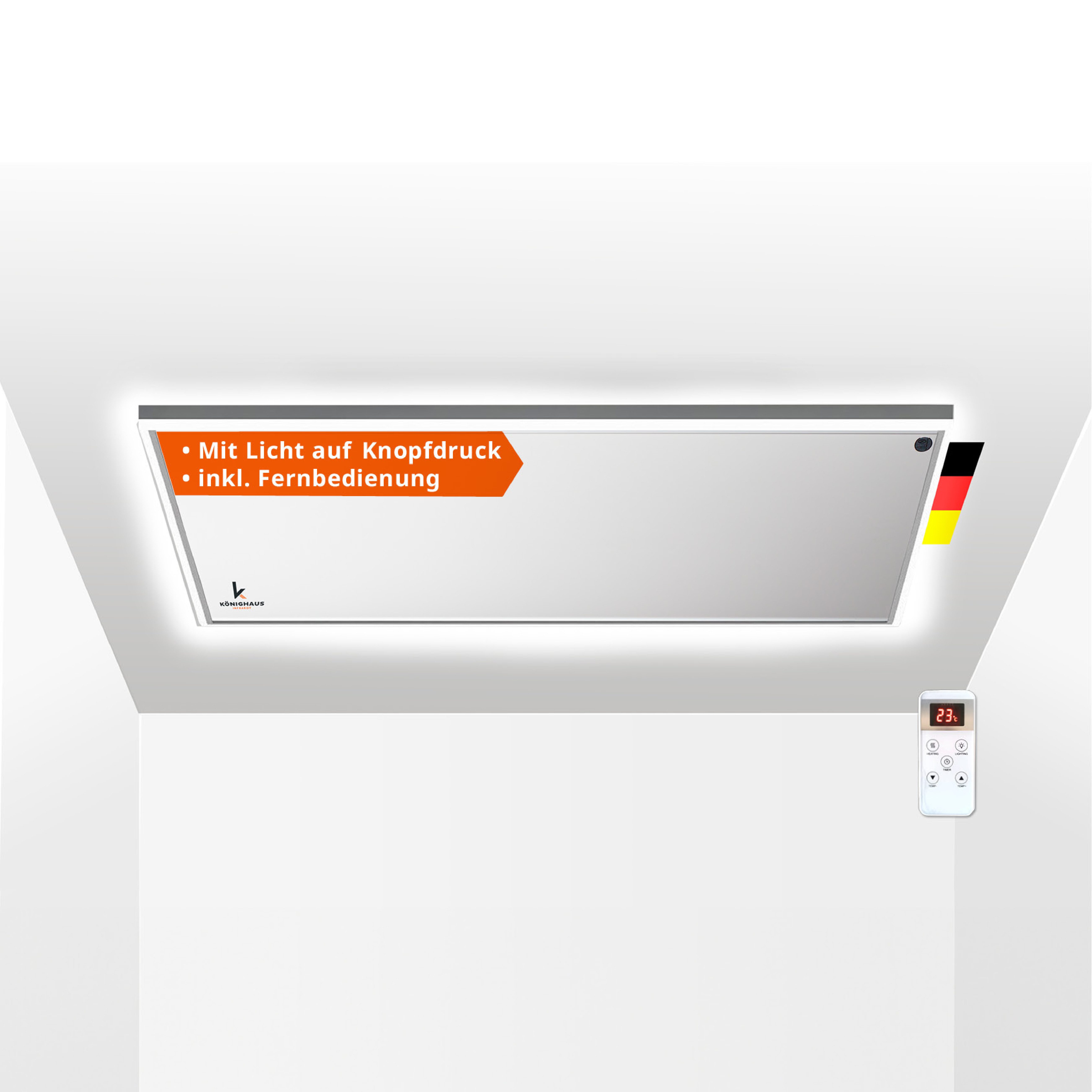 Könighaus Infrarotheizung LED Deckenheizung, praktische Steuerung per Fernb günstig online kaufen