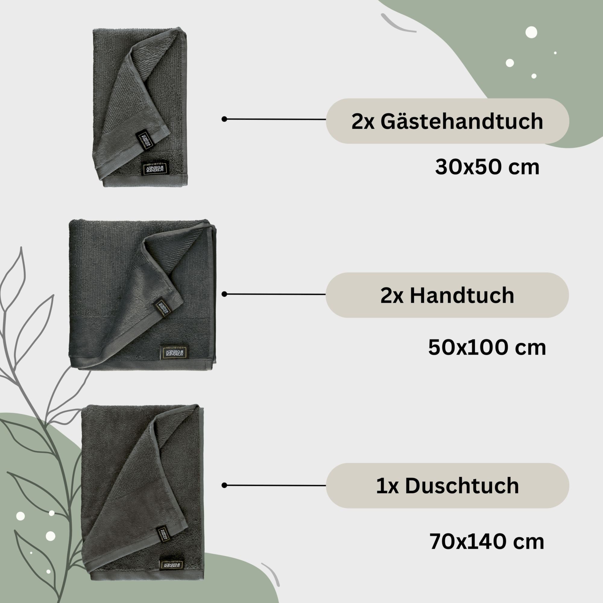 SCHÖNER WOHNEN-Kollektion Handtuch Set SENSE Handtuch Set, Baumwolle (Spar- günstig online kaufen