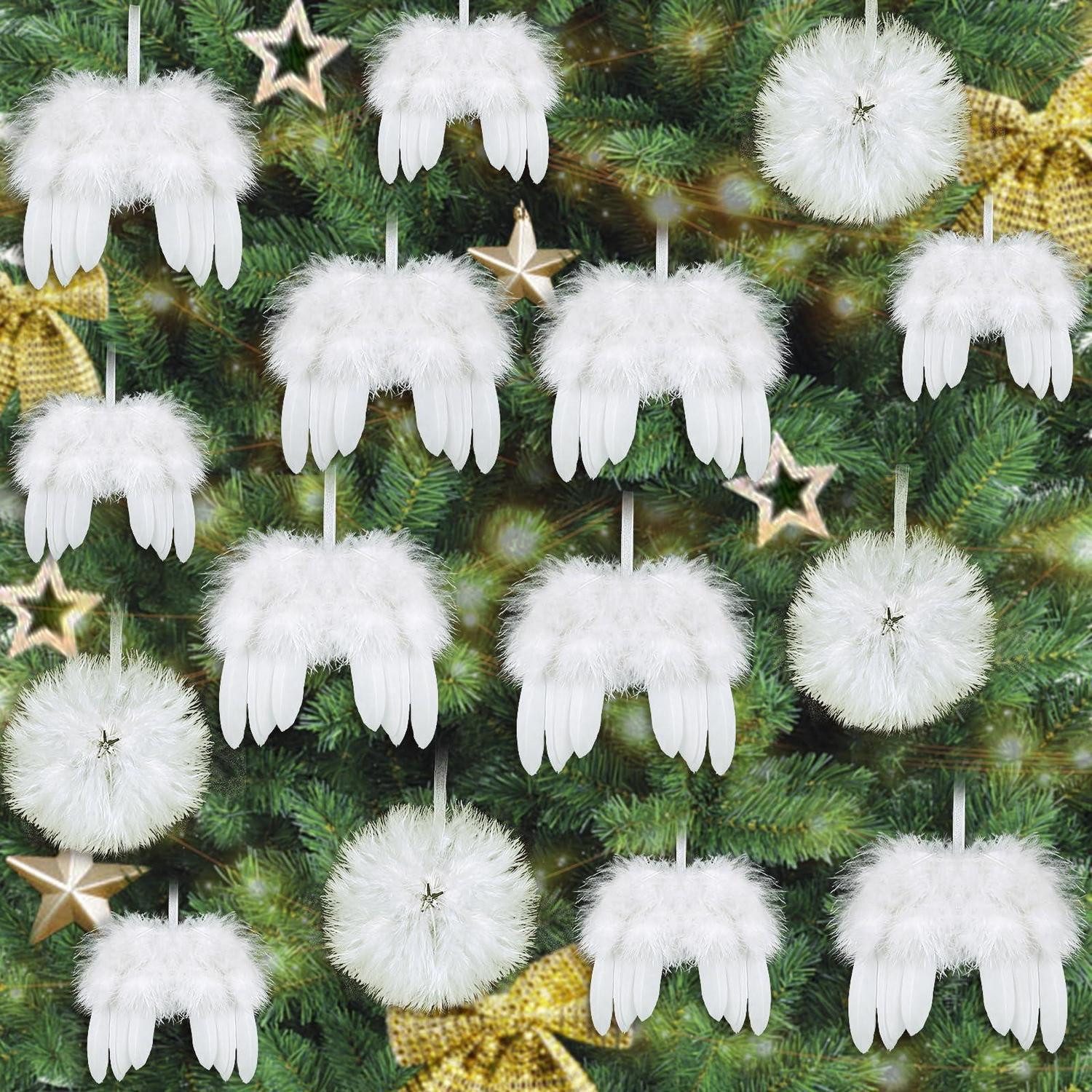 LuxusKollektion Christbaumschmuck Weihnachtsbaumdeko Engelsflügel 12er Set